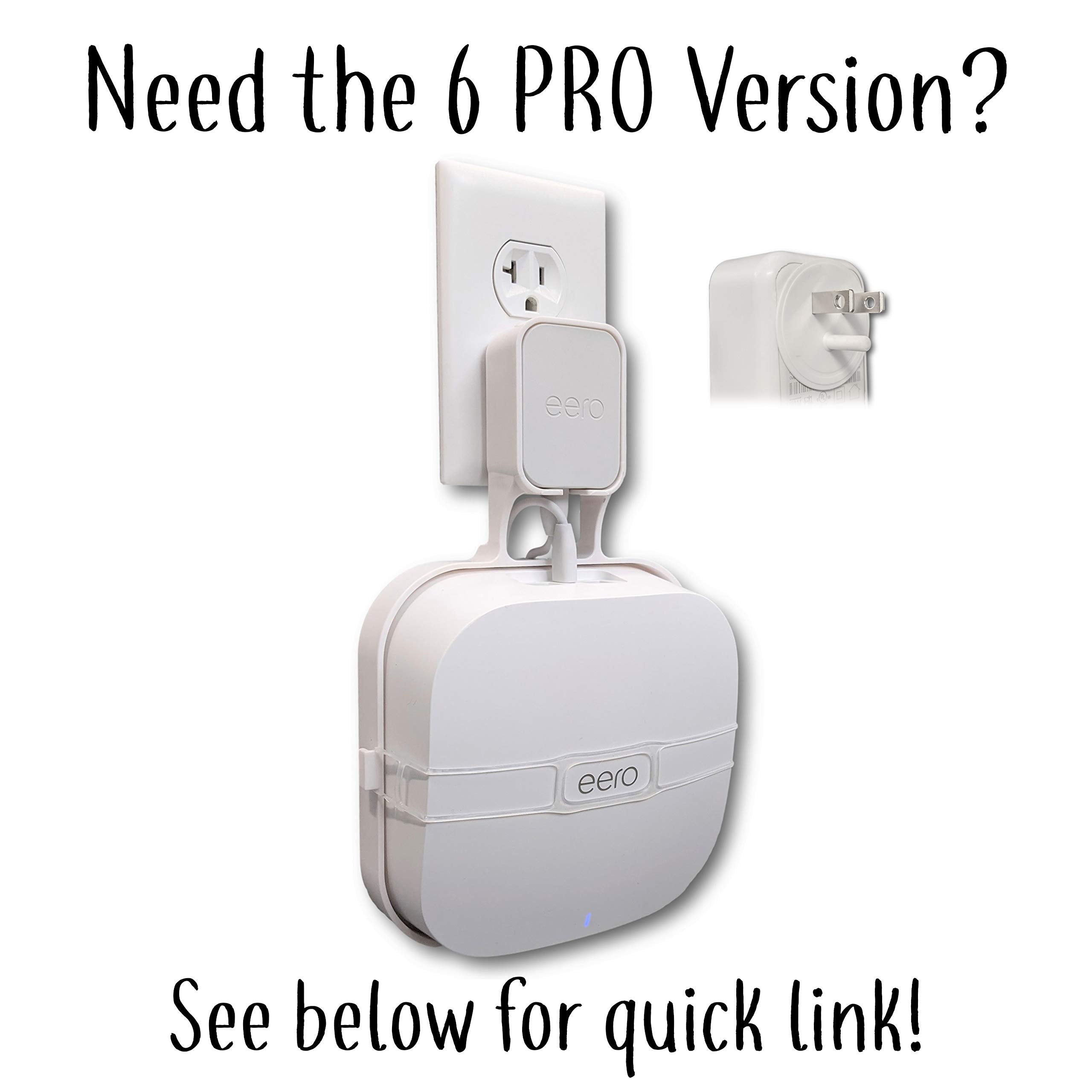 The Eero Genie For Eero 6, 6+, And Mesh Wi Fi: Wall Mount Outlet Holder Stand | Lowest Profile | Open Access | Multiple Install