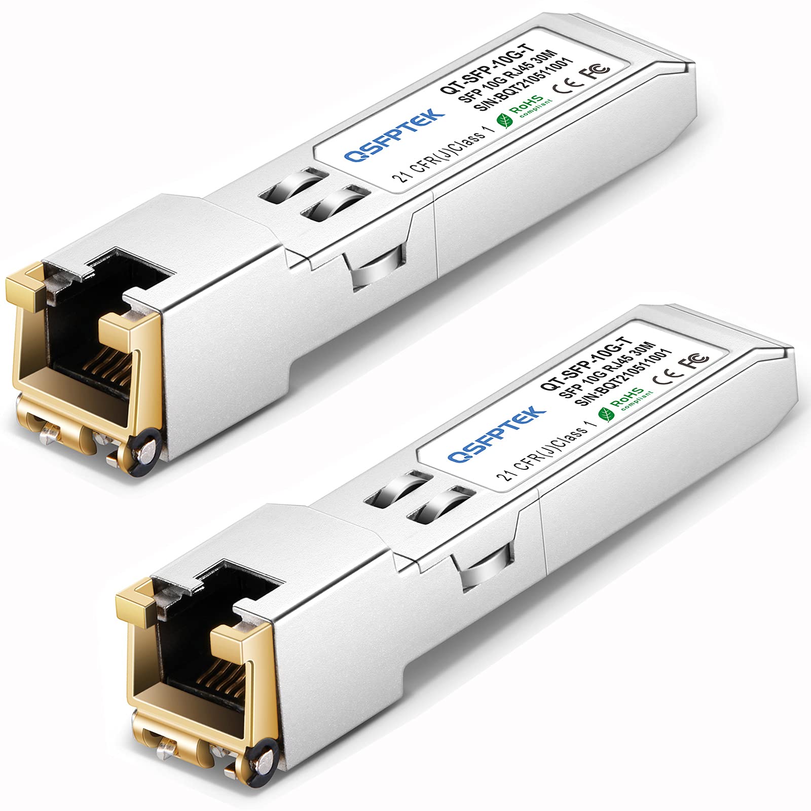 2Pack 10Gbase T Sfp+ Module, 10G Sfp+ To Rj45 Copper, 10Gbe Sfp Ethernet Optical Mini Gbic Transceiver For Cisco Sfp 10G T S, Ub