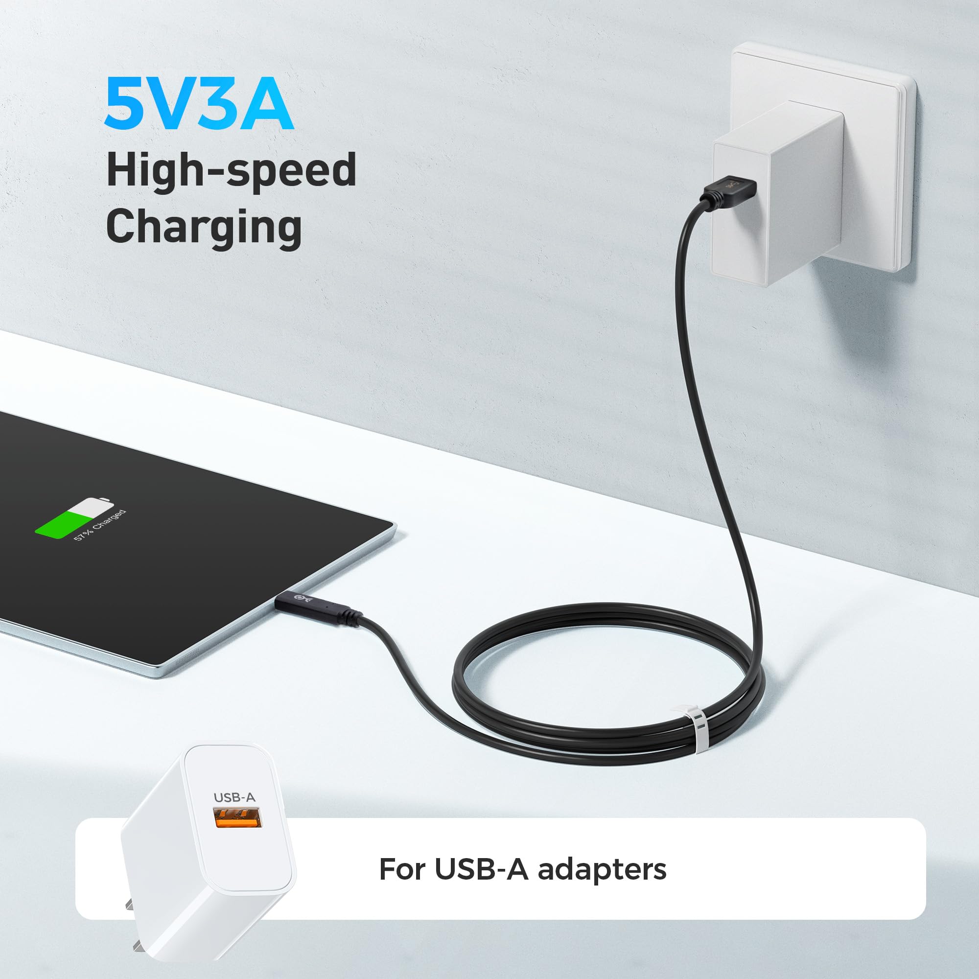 Cable Matters [USB IF Certified] 10 Gbps Gen 2 USB A to USB C Cable 3.3 ft (USB C to USB Cable) in Black, Compatible with iPhone 16/15, 16/15 Pro Max, 16/15 Plus