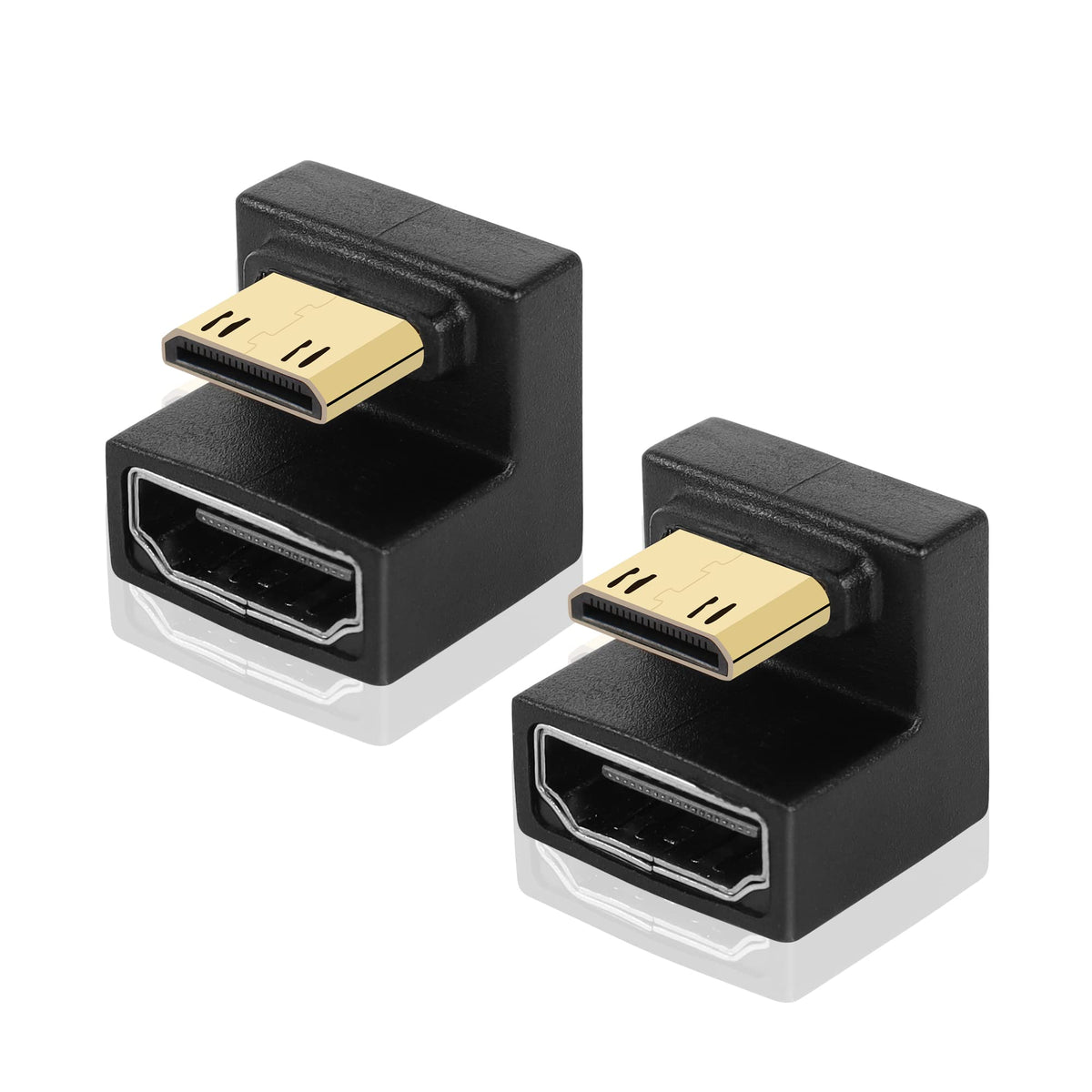 Gintooyun U Shape Mini Hdmi To Hdmi Adapter 8K Mini Hdmi Male To 180 Degree Hdmi Female Extension Adapter For Camera,Laptop,Tabl