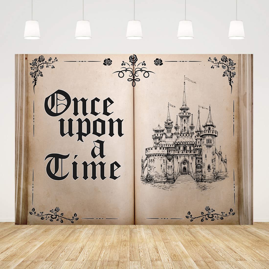 Lycgs 8X6Ft Fairy Tale Books Backdrop Once Upon A Time Backdrop Ancient Castle Princess Romantic Photo Background Book Themed Pa