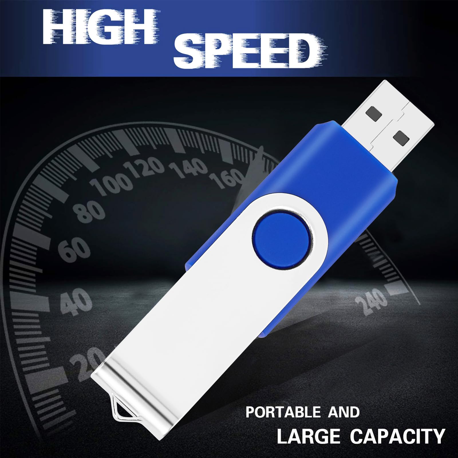 20 Pcs 4Gb Eastbull Usb 2.0 Metal 4Gb Flash Drive Bulk Thumb Drive Pack Swivel Usb (Blue 20Pack)