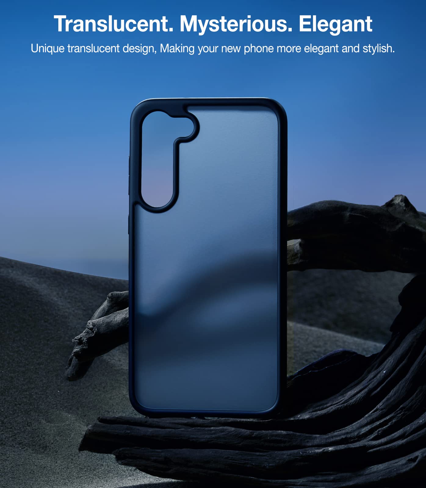 Torras Shockproof For Samsung Galaxy S23 Case, [Military Grade Drop Tested] Translucent Matte Hard Back & Soft Edge Slim Protect