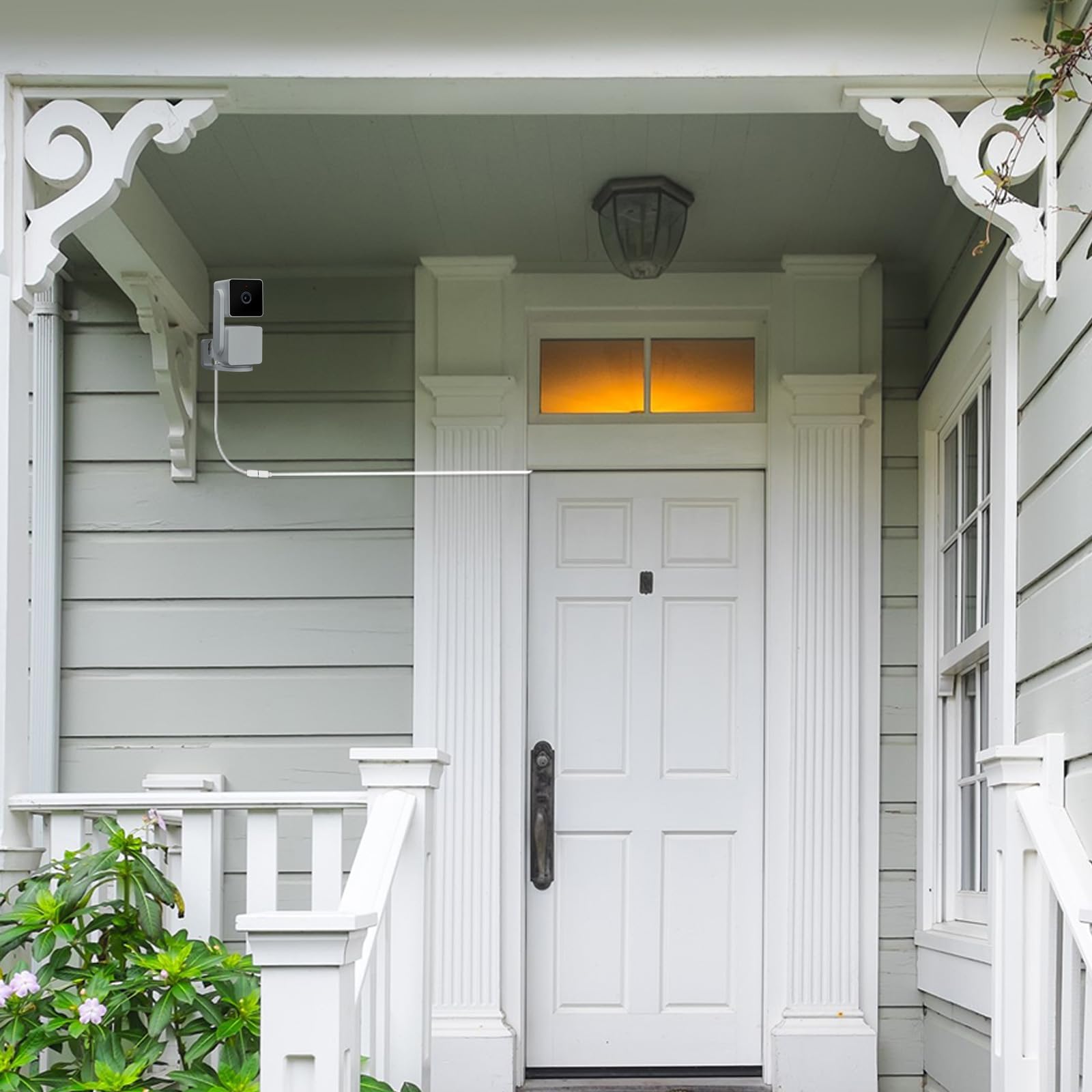 Smays 2 Pack 25 Ft Extension Cable For Wyze Cam V4, Wyze Cam Pan V3 / V3 Pro Camera, Long Micro Usb Power Cord With 90 Degree Ad