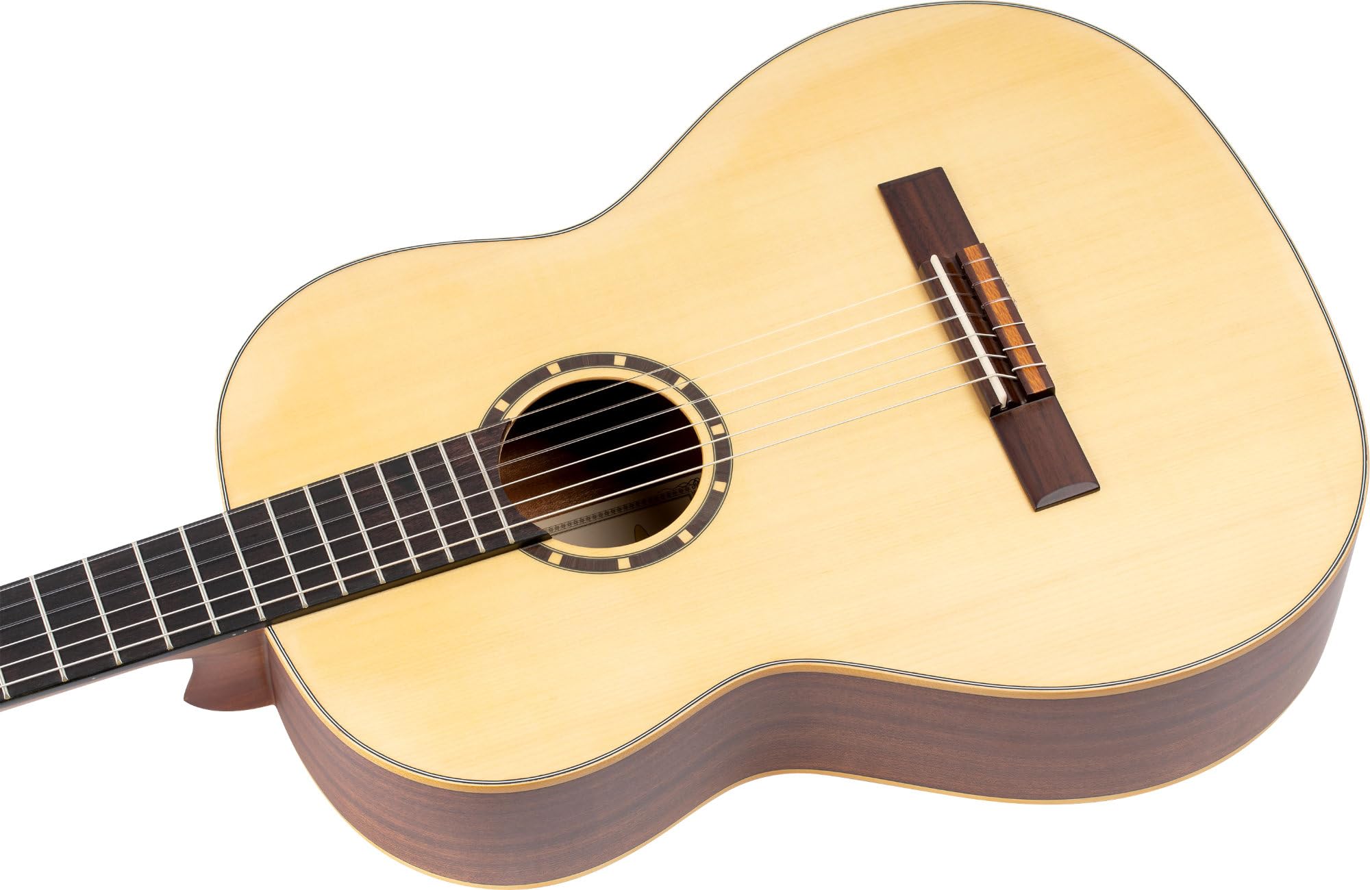 Ortega Guitars 6 Family Series Size Nylon String Classical Guitar W/Bag, Right, Spruce Top-Natural-Satin, Full - Slim Neck (R121