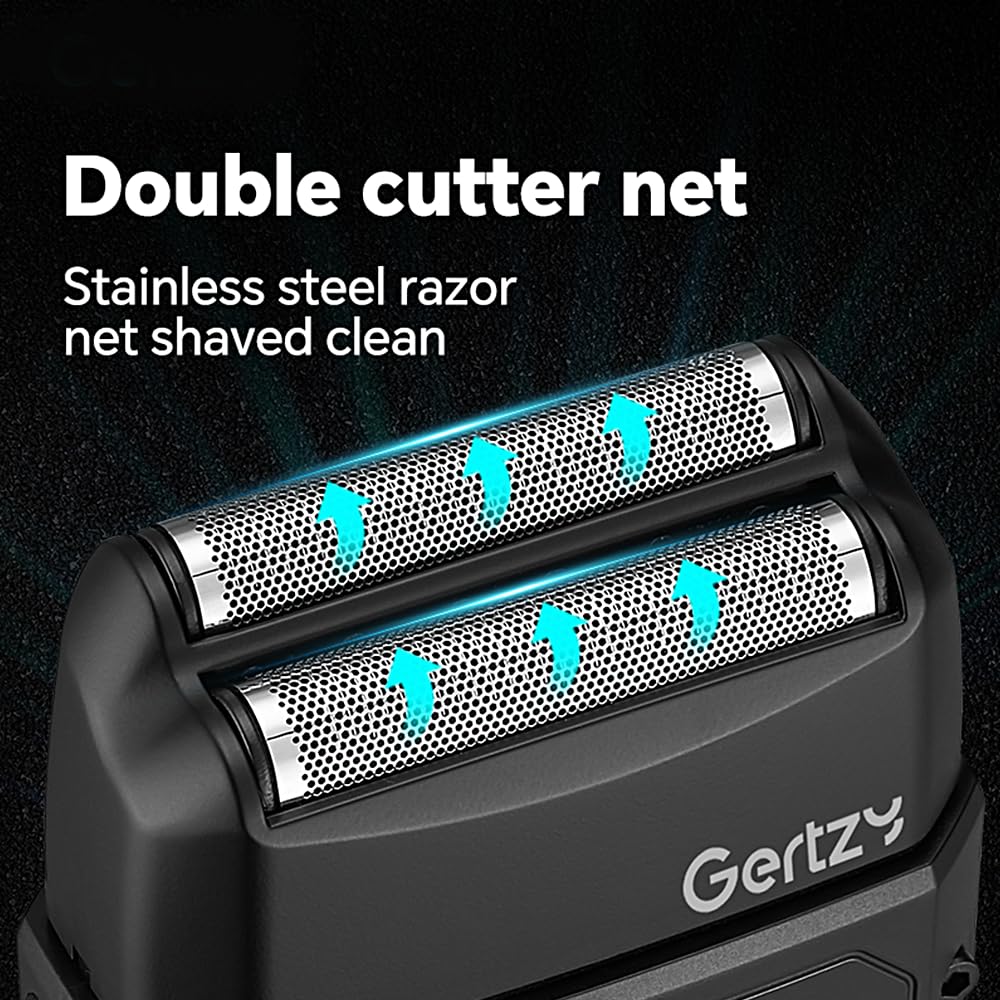 Gertzy Electric Shaver For Men Face, Men'S Razor, Cordless Beard Foil Shavers, Wet Dry Waterproof, 3 Speed Adjustable Shaving,Re