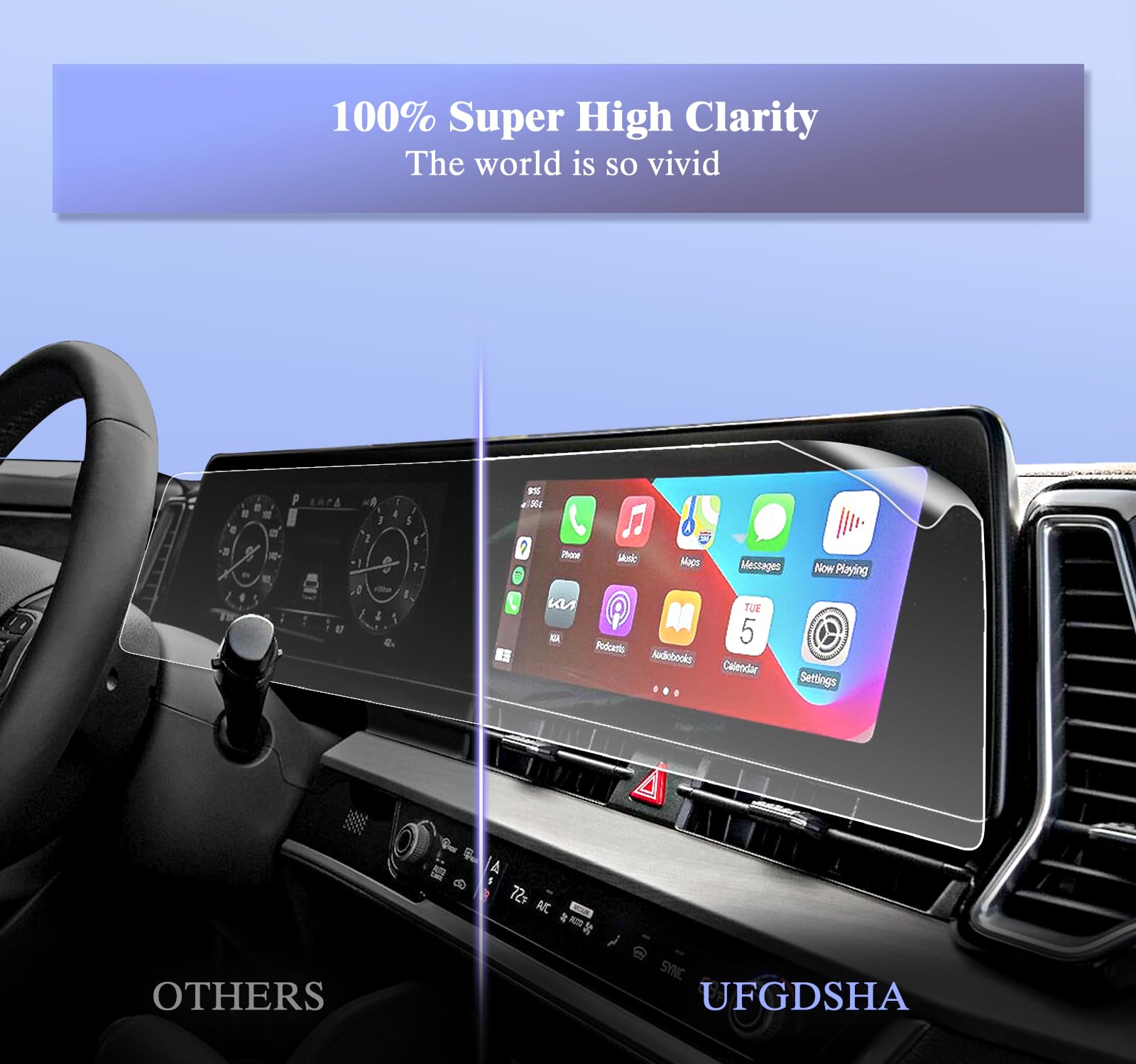 Ufgdsha 2 Pack For 2024 Hyundai Santa Fe Screen Protector For Hyundai Santa Fe 2024 Accessories 2024 Santa Fe(Hybrid) Se/Sel/Xrt