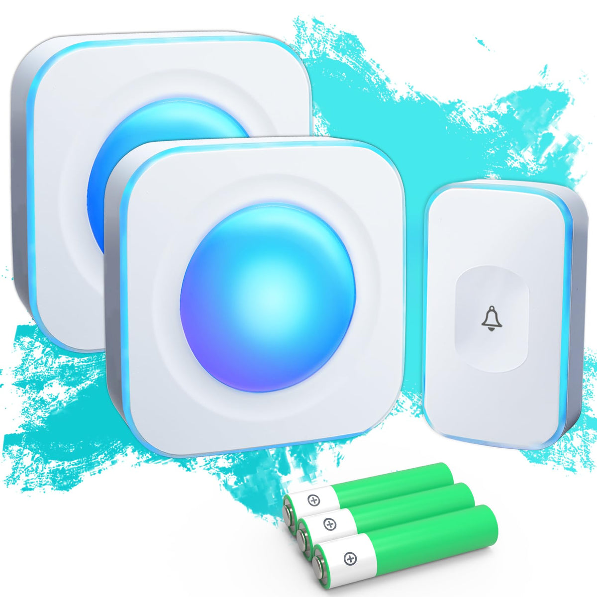Wireless Doorbells For Home Battery Operated Doorbell At 1200 Feet With Flashing Light 36 Melodies 4 Volume Levels (2 Portable R
