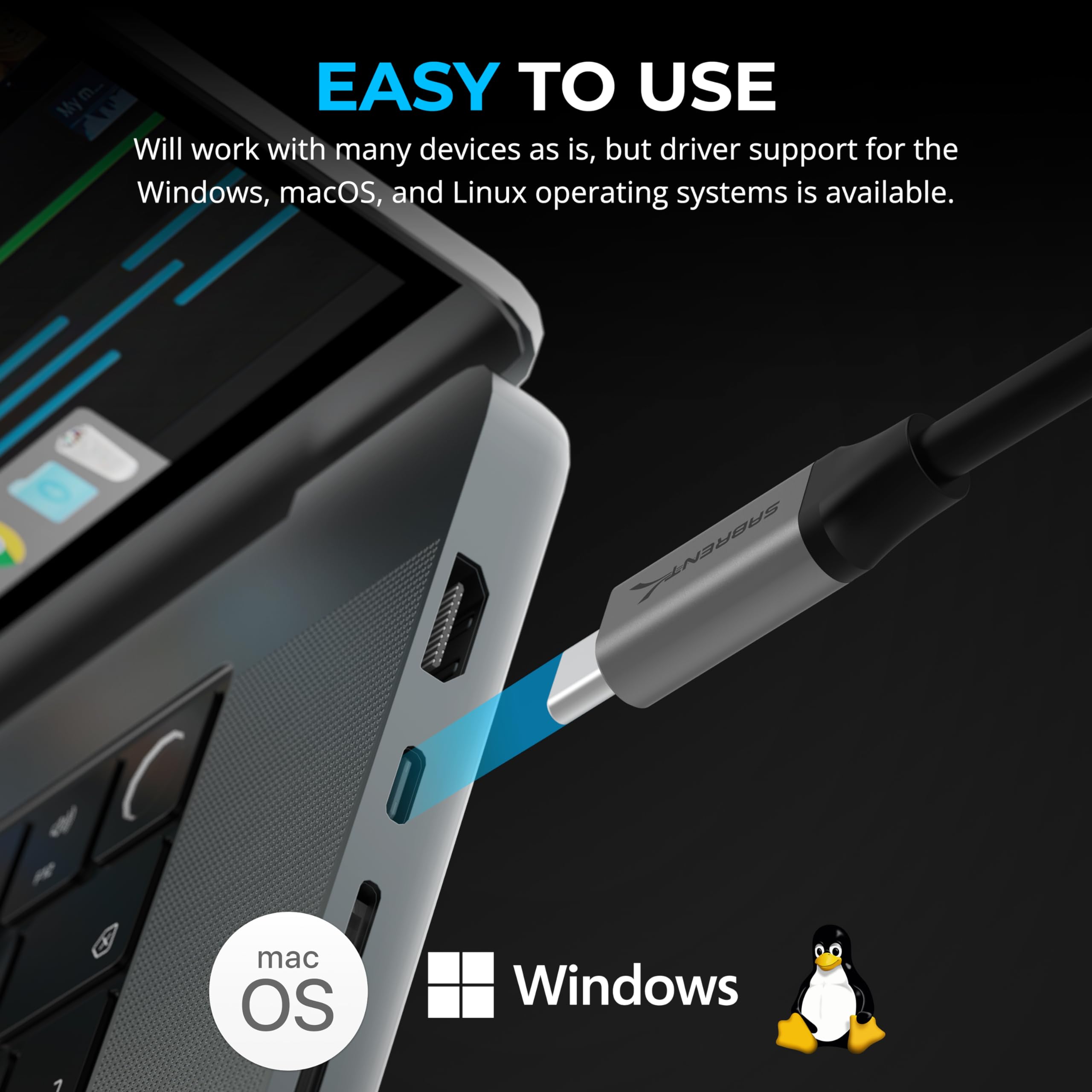 Sabrent Usb C To 2.5 Gbps Ethernet Adapter, Usb C To Gigabit Ethernet Adapter, Aluminum Portable Usb C Adapter, For Macbook Pro,