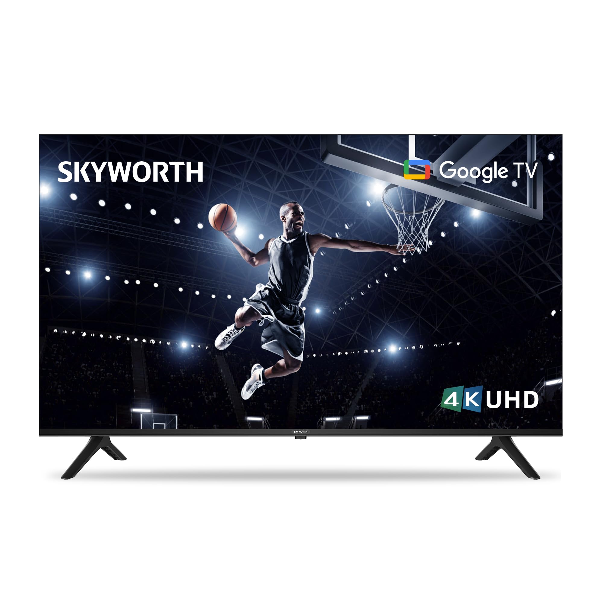 Skyworth 65-Inch UE7600 Series LED 4K UHD Google TV, HDR10, Dolby Audio, Bezel-Less Design, Ultra-Slim, Bluetooth Remote, Smart