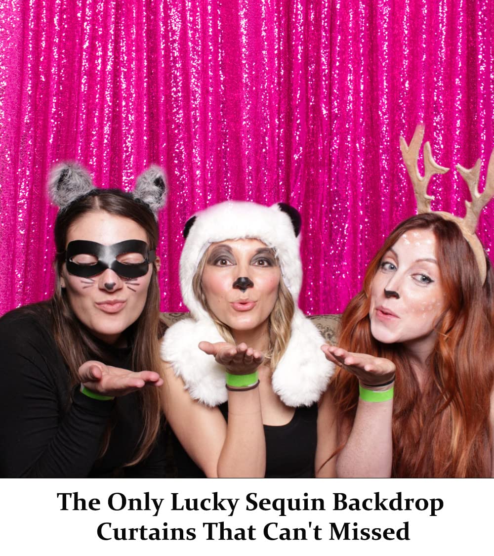 Duobao Sequin Backdrop 10X10 Ft Hot Pink Sequin Backdrop Curtain Halloween Decorations Wedding Backdrop 10 Ft Fabric Backdrop Gl