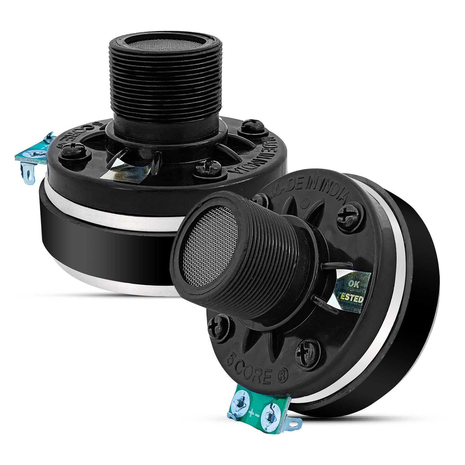 5 Core Compression Driver 1'' Exit Screw On Horn 200W Pmpo Tweeter Driver Unit High Frequency 8 Ohms 1'' Voice Coil 108Db Also F