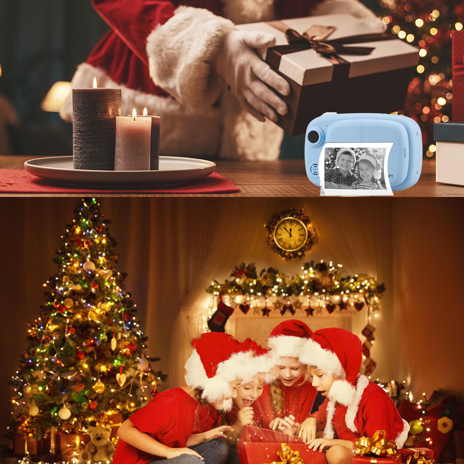 Instant Print Camera For Kids,Vjjb Kids Camera 3.5 Inch Screen Instant Digital Camera With 1080P Video Toy Birthday Gifts For Bo