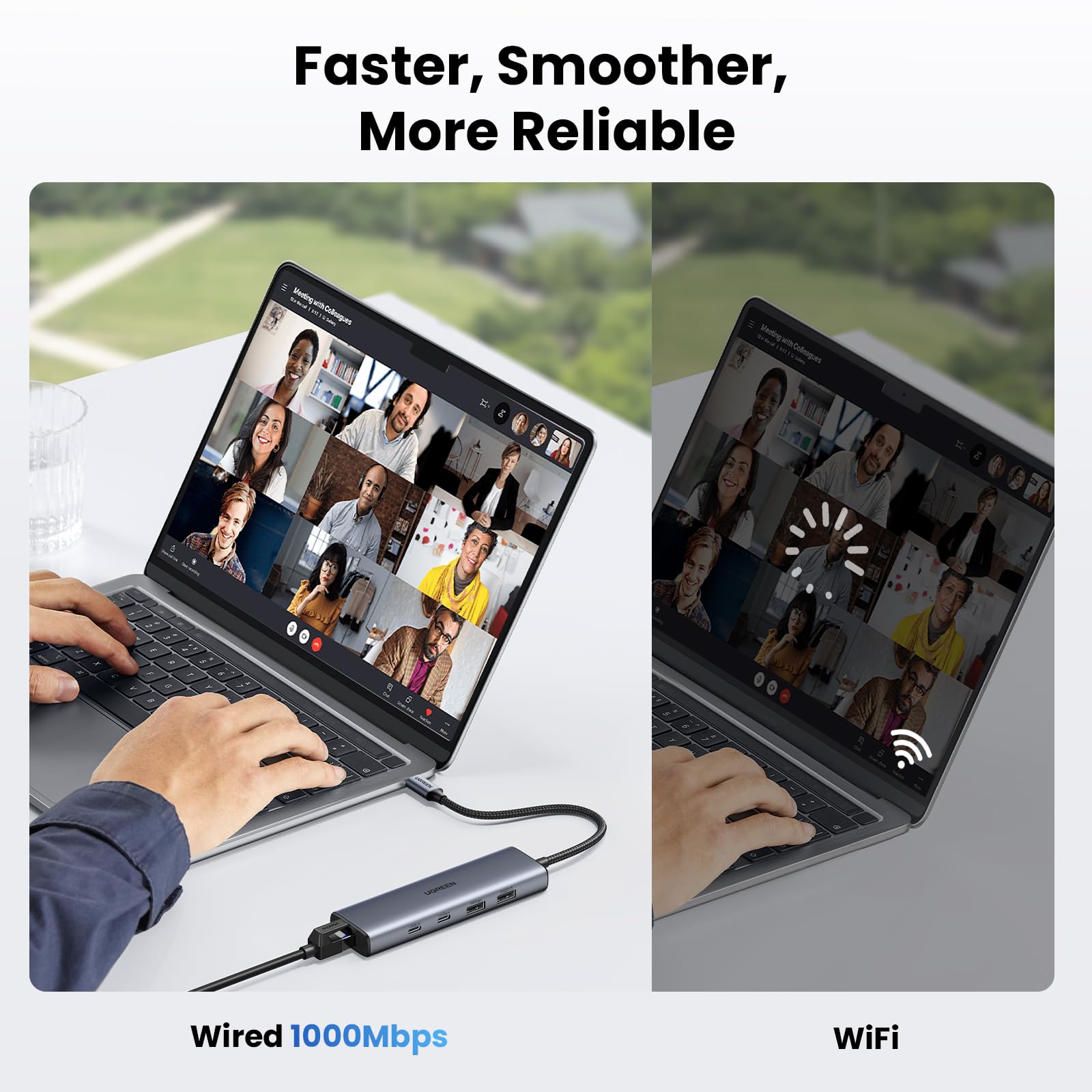 Ugreen Usb C To Ethernet Adapter, 10Gbps 5 In 1 Usb C Hub With 2* Usb C 3.2, 1*Usb A 3.2, Gigabit Rj45, Usb A 2.0, Usb C Hub Eth