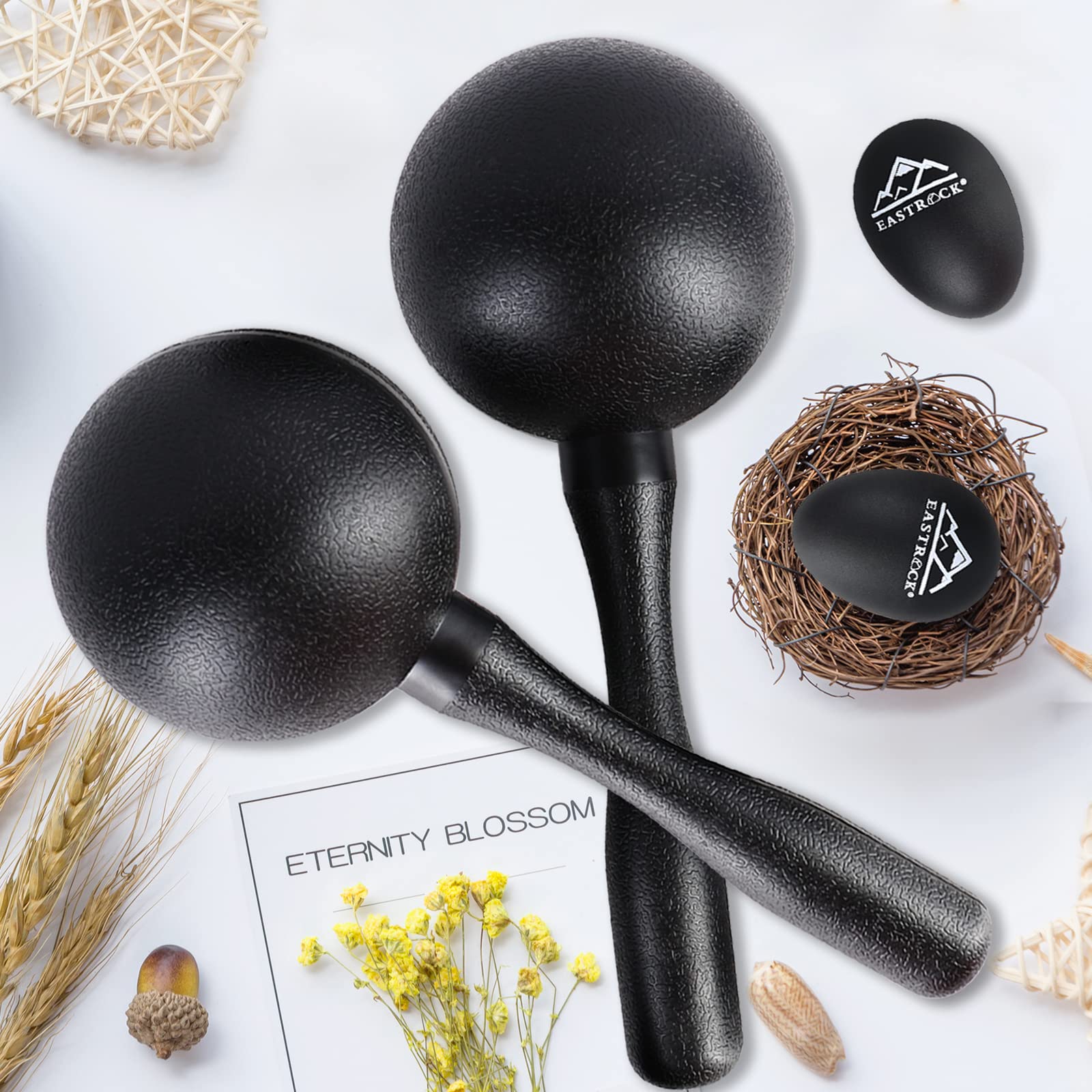 Eastrock Maracas Shaker Rattles Abs Sand Hammer Hand Percussion Rattles For Adults, Great Percussion Instrument For Live Perform