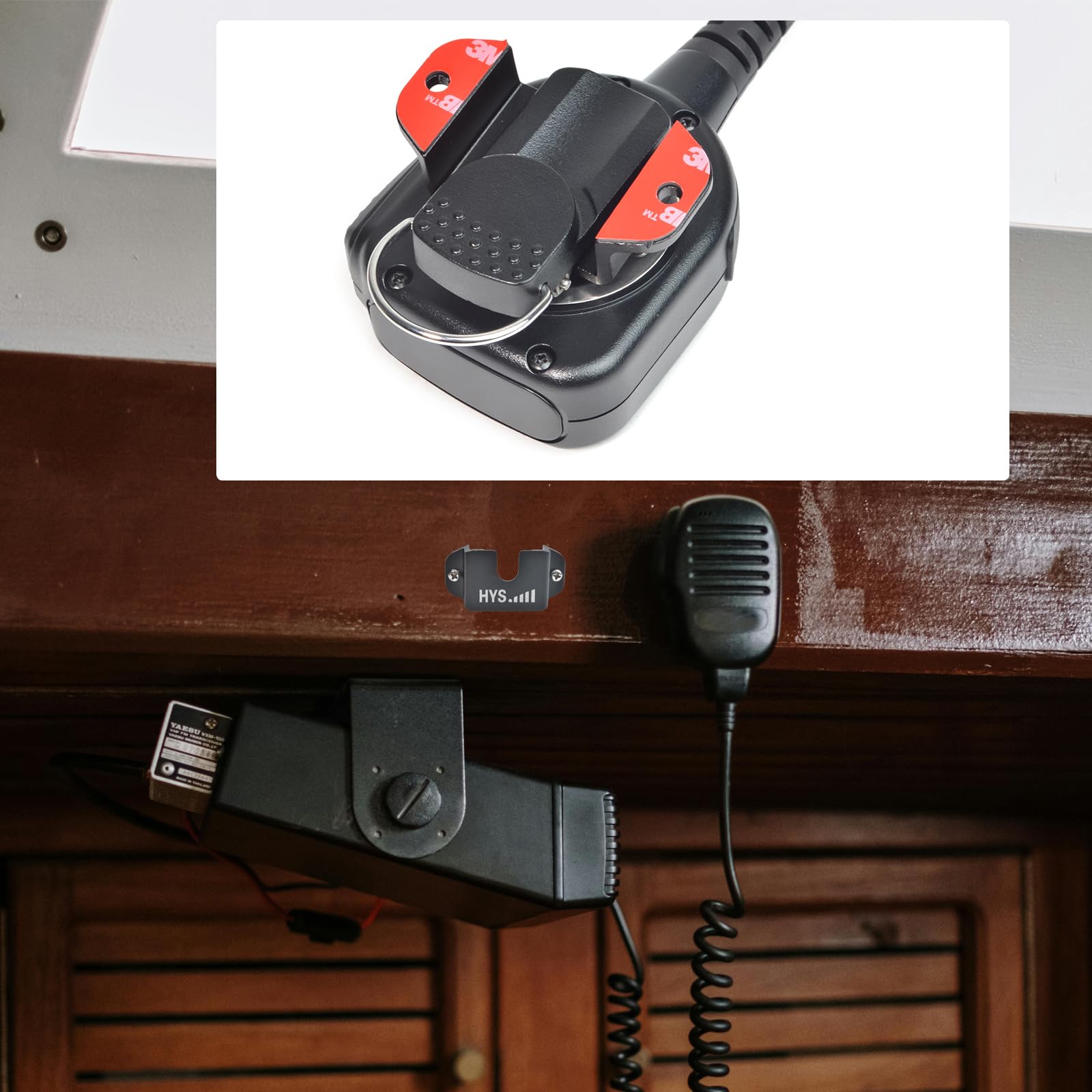 Hys Microphone Hang Up Clip, Mic/Handheld Radio/Cb Radio Holder Clip W/Screw For Motorola Hln9073B Cdm1250 Cdm750 Gm300 M1225 Gm3688 Gtx800 Kenwood Tk768G Tk868G Tm471A Two Way Radios(Black 2Pcs)