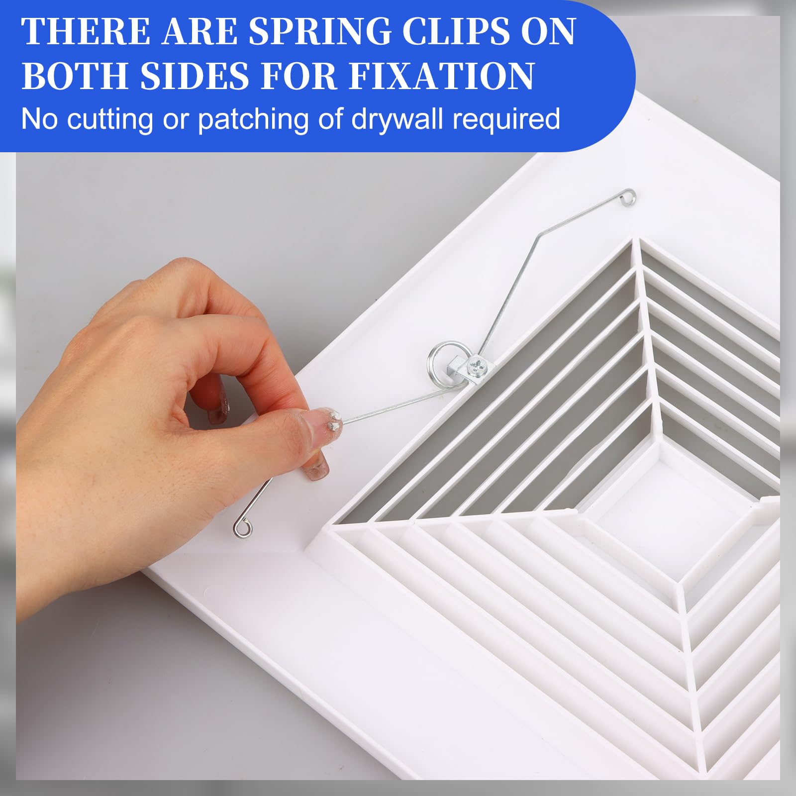 Mkhaslri 4 Pcs Exhaust Bathroom Ceiling Fan 12 X 12 Inch Grille With Springs Plastic Replacement Vent Cover Wall Mount Bathroom