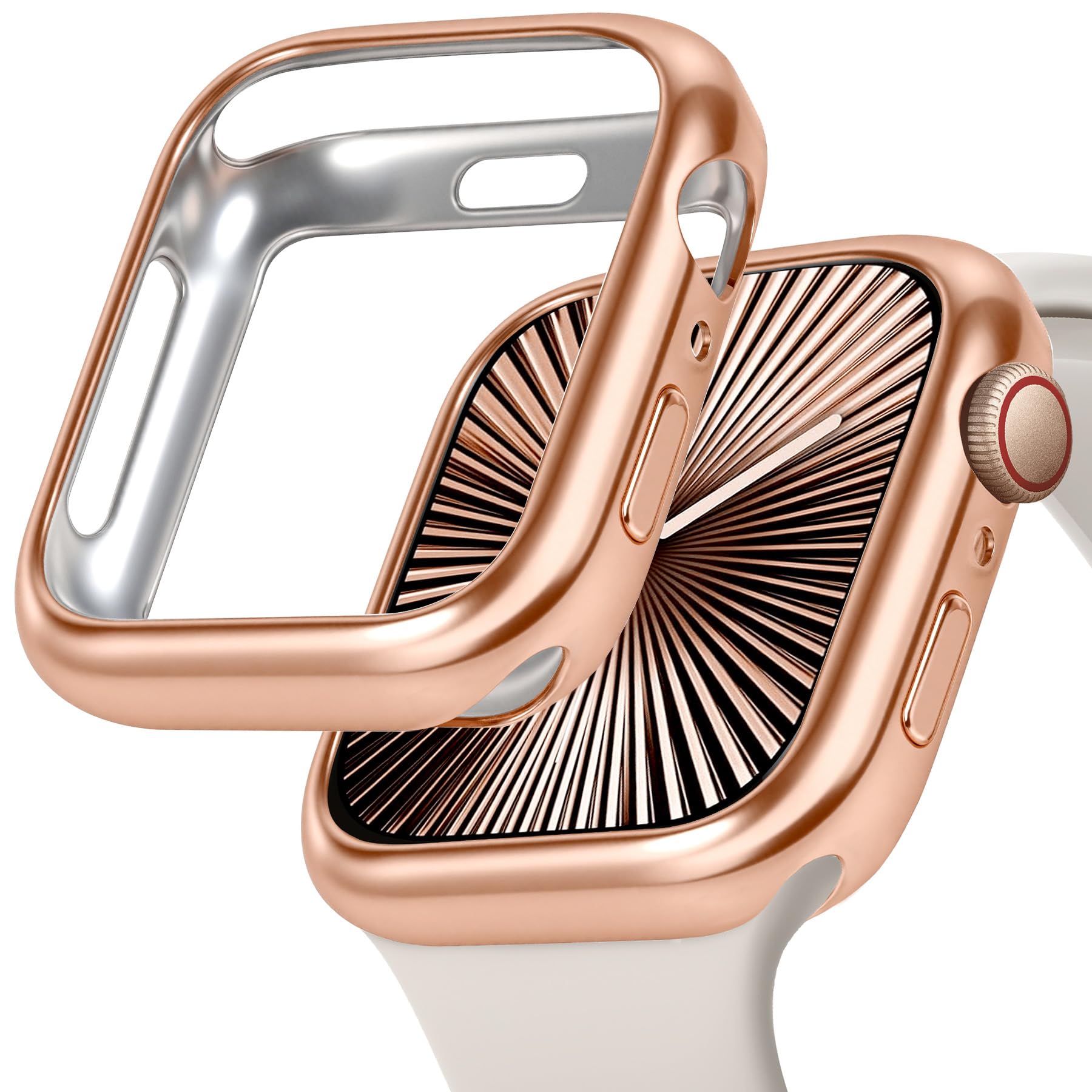 JR.DM 40mm Soft Flexible TPU Case Compatible for Apple Watch Series 6/5/4/SE Touchable Screen Lightweight Anti-Scratch Bumper Al