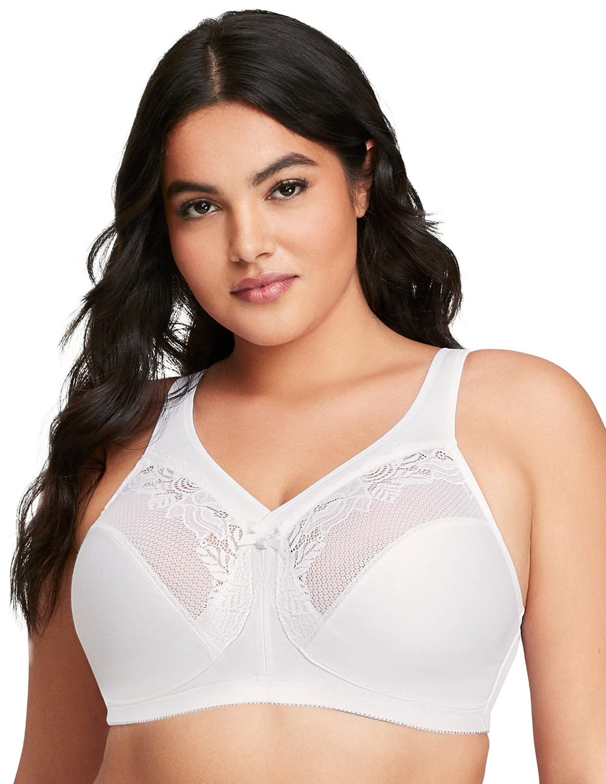 Glamorise Full Figure Plus Size Magiclift Minimizer Bra Wirefree 1003 White