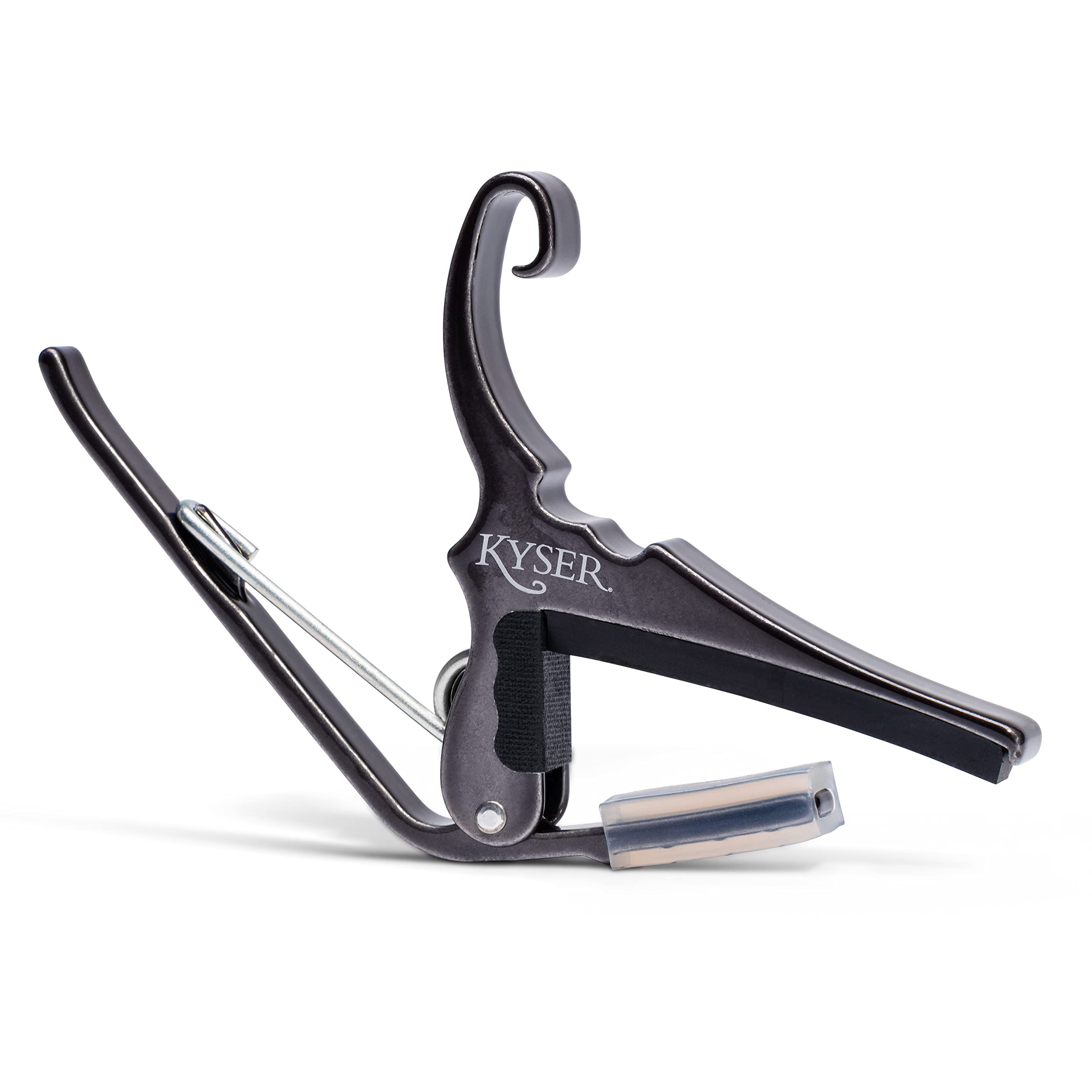 Kyser Quick Change Guitar Capo For 6 String Acoustic Guitars, Black Chrome, Kg6Bca