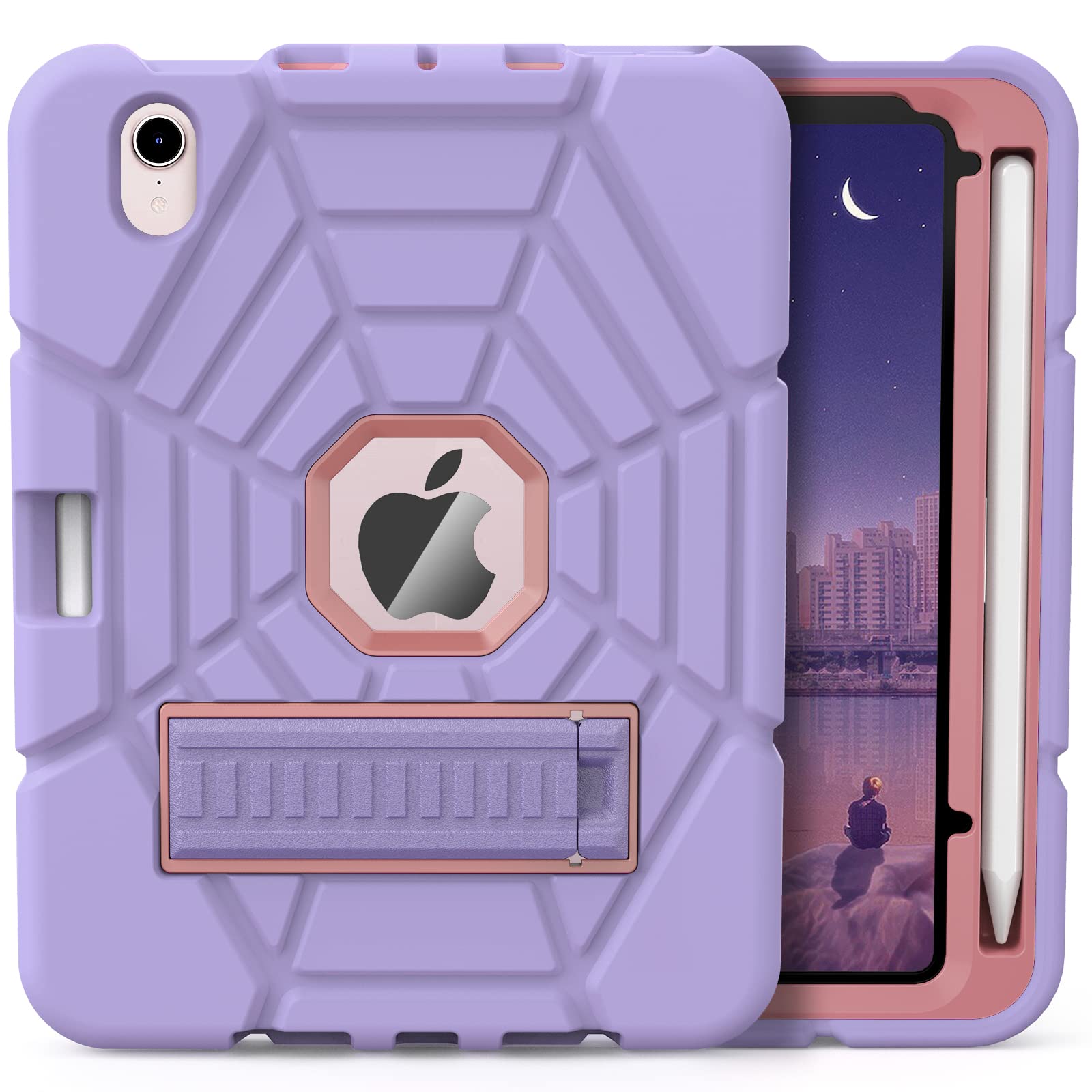 Grifobes Case For Ipad Mini 7Th 2024 (A17 Pro) / Mini 6Th Generation 2021 8.3'', Heavy Duty Shockproof Cover With Pencil Holder