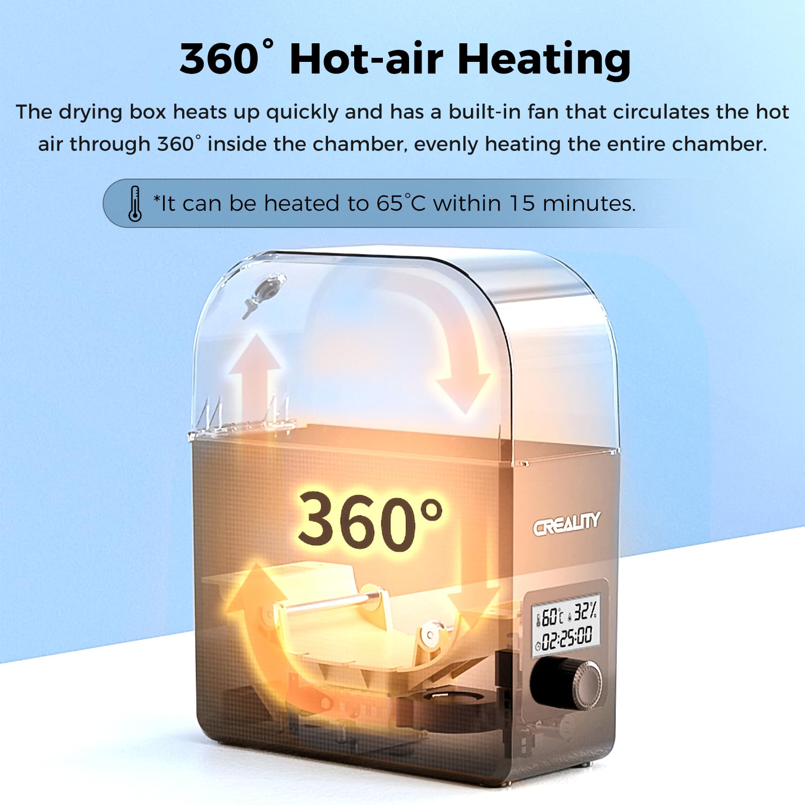 2025 Creality Filament Dryer Box Pro, Upgrade 3D Printer Filament Dryer Box With Fan, 360 Heating Filament Dehydrator Storage Bo