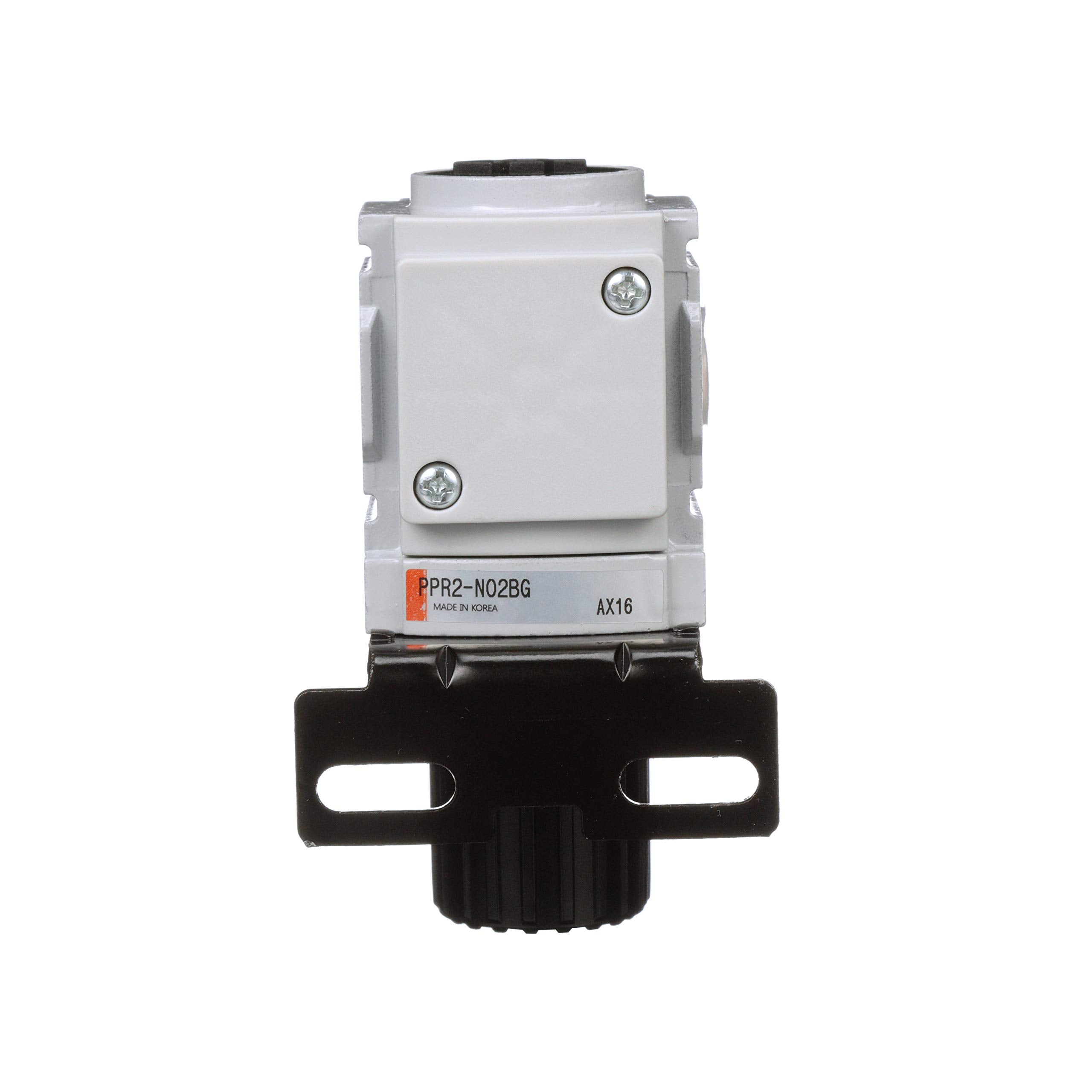 Pneumaticplus Ppr2 N02Bg Miniature Compressed Air Pressure Regulator 1/4'' Npt   Embedded Gauge, Bracket