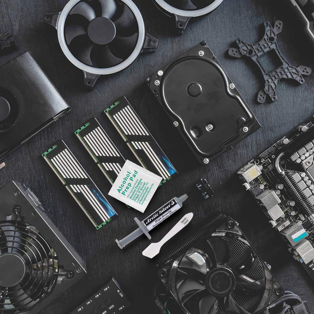 Arctic Silver 5 Thermal Cooling Compound Paste 3.5G High Density Polysynthetic Silver (Arctic Clean + Arctic Silver Bundle)