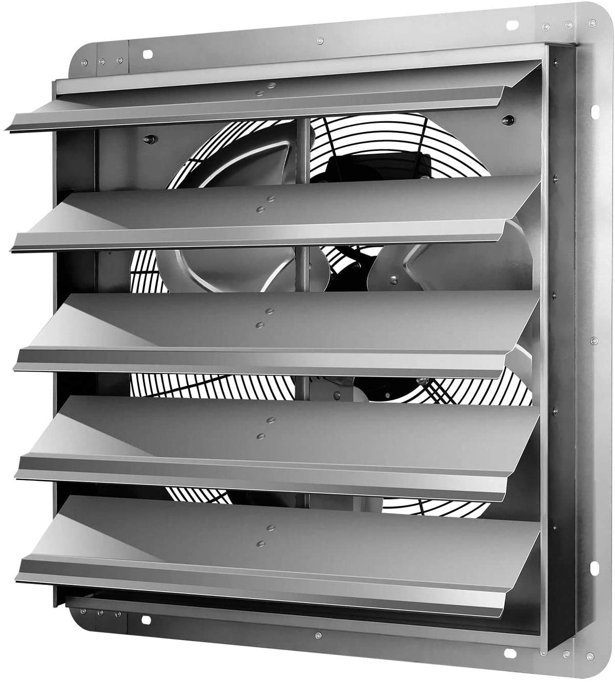 Ipower 20 Inch Wall Mounted Shutter Exhaust Fan, Aluminum, 1200 Rpm, 3368 Cfm, For Attic, Garage, Louvered Vent, Plant, Greenhou