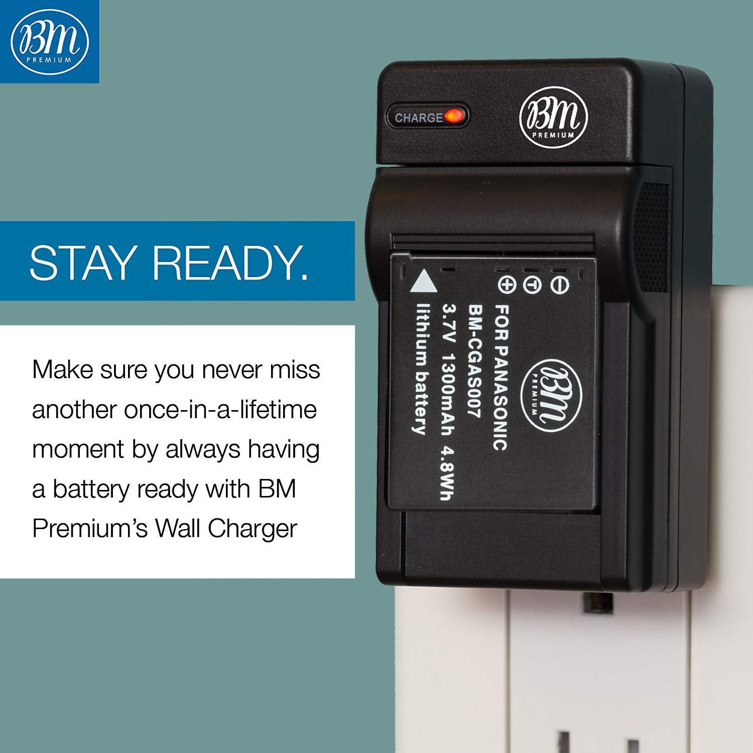 Bm Premium 2 Pack Of Cga S007 Batteries And Battery Charger For Panasonic Dmc Tz1, Dmc Tz2, Dmc Tz3, Dmc Tz4, Dmc Tz5, Dmc Tz11,