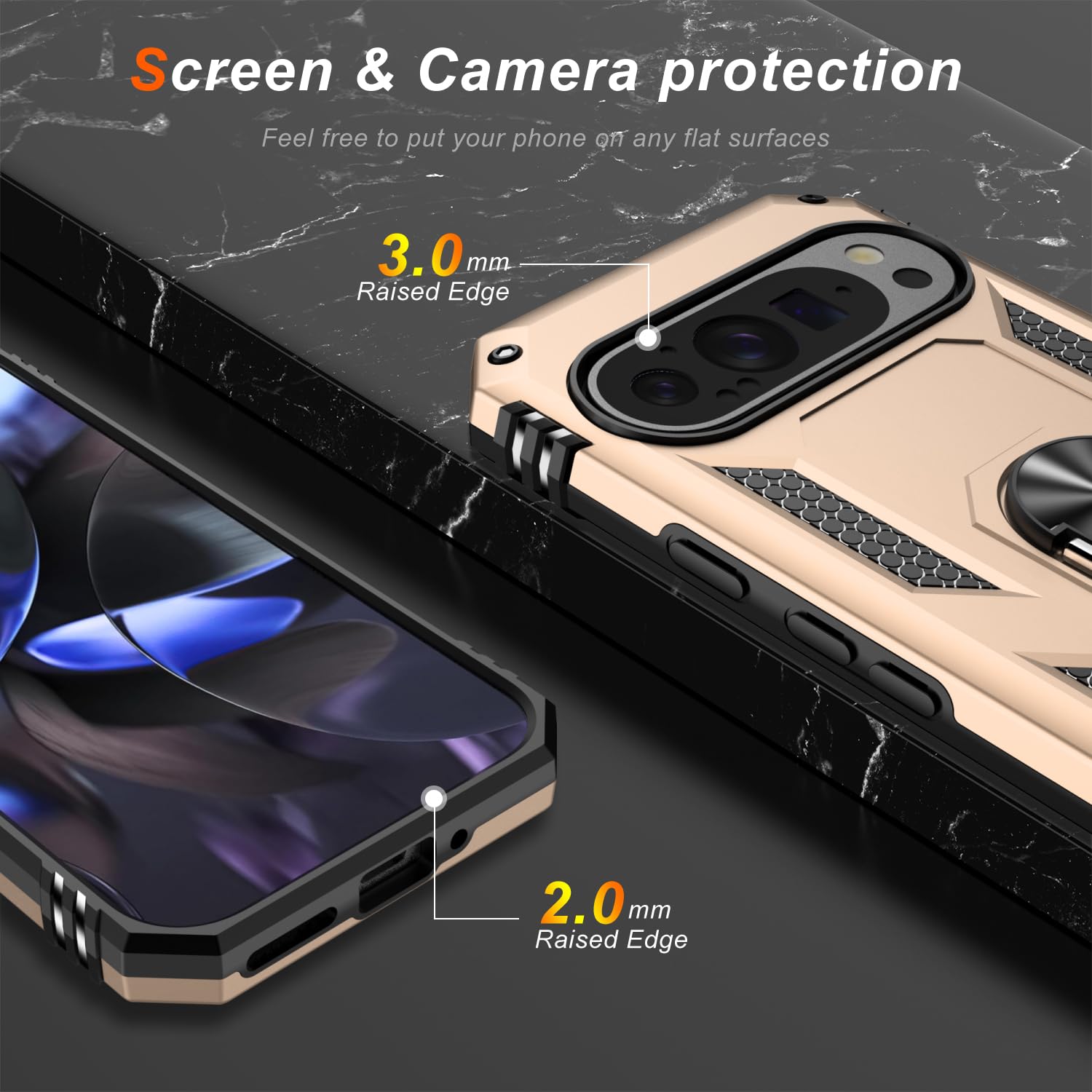 Lumarke For Google Pixel 9 Pro Xl Case With Screen Protector,Pass 16Ft. Drop Tested Military Grade Protective Phone Cover With M