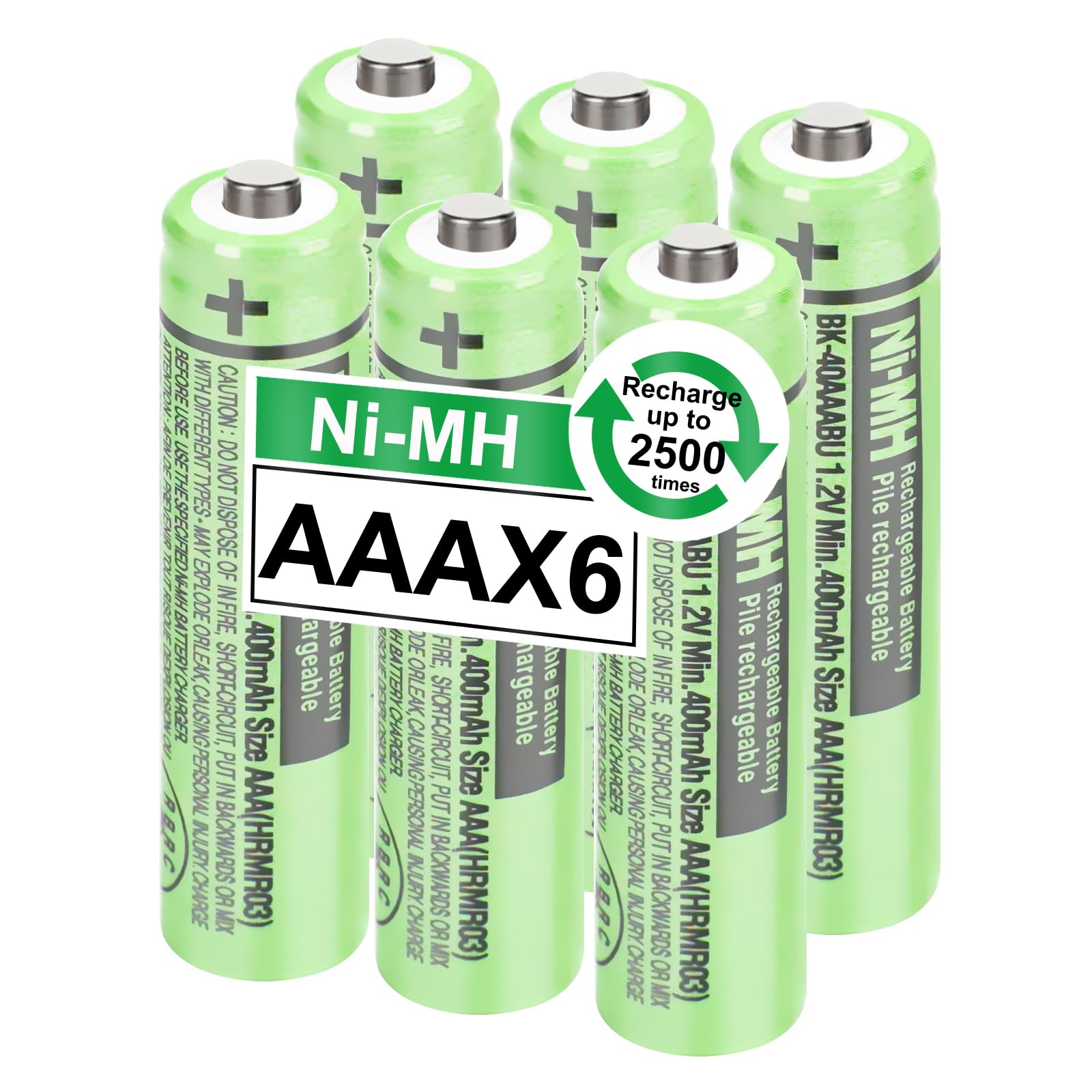 Osim 6Pack Bk 40Aaabu Ni Mh Aaa Rechargeable Batteries 400Mah 1.2V Aaa Ni Mh Rechargeable Batteries For Cordless Phones, Remote