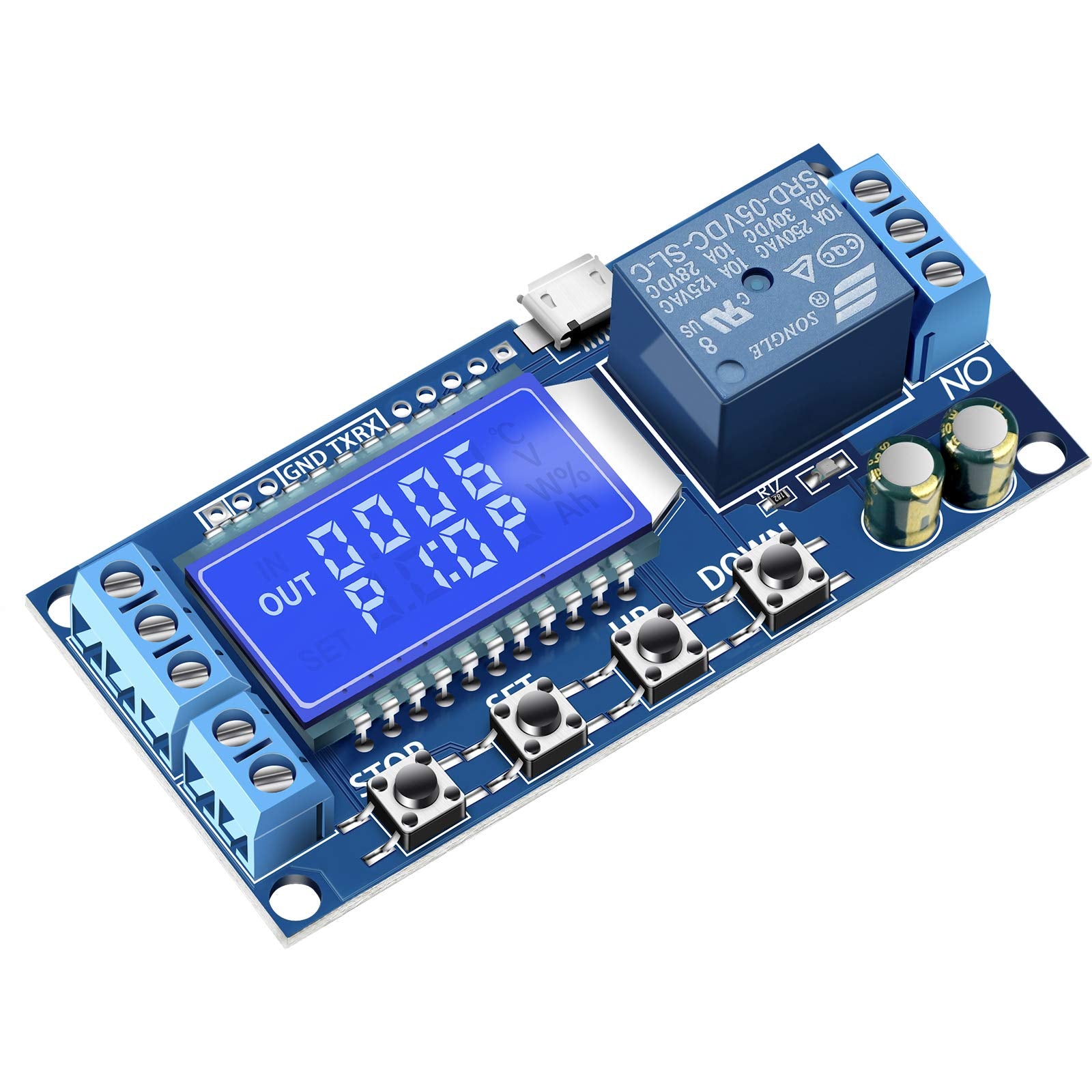Drok Timer Relay, Time Delay Relay Dc 5V 12V 24V Delay Controller Board Delay Off Cycle Timer 0.01S 9999Mins Trigger Delay Switc