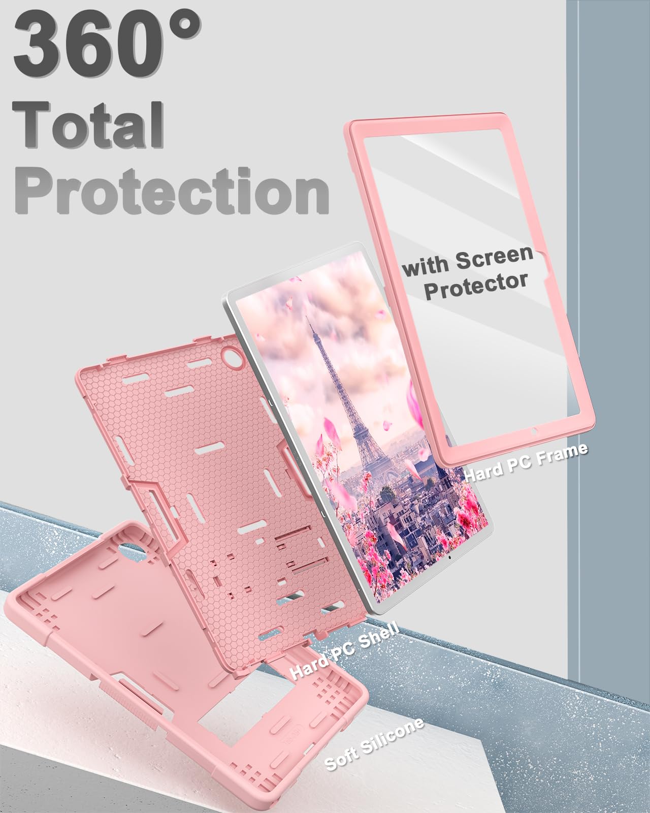 Wesorol Case For Samsung Galaxy Tab A9 Plus With Built In Screen Protector,Galaxy Tab A9 Plus Case,Hybrid Shockproof Cover For S