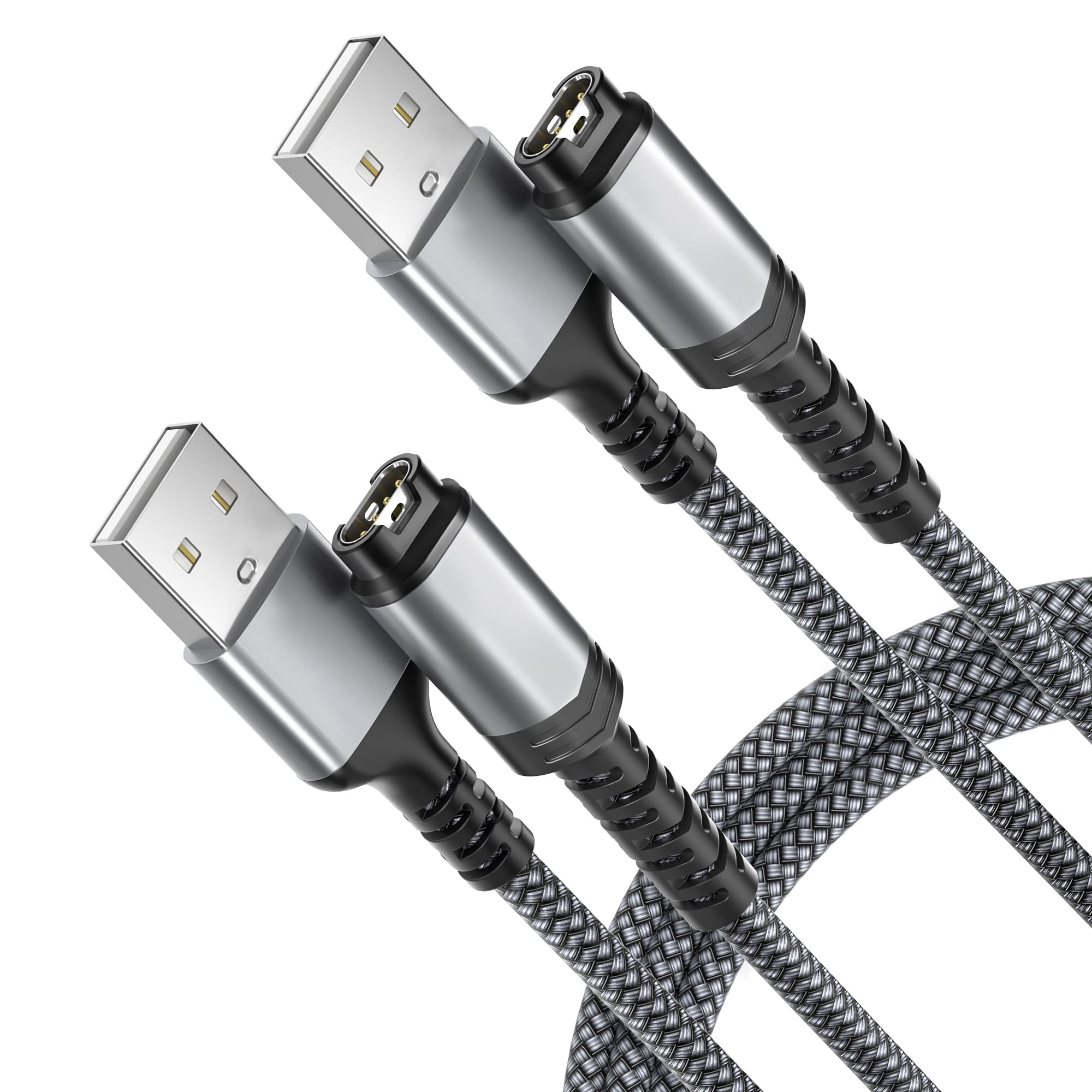 Charger Cable For Garmin Watch 1.2M 2 Pack,Nylon Charging Power Cord Lead For Fenix 8 7 7S 7X 5 5S 5X 6S 6X,Forerunner 745 935 945 245 Music,Instinct,Approach S10 S40 S60 S12 S42,Vivoactive 4 4S