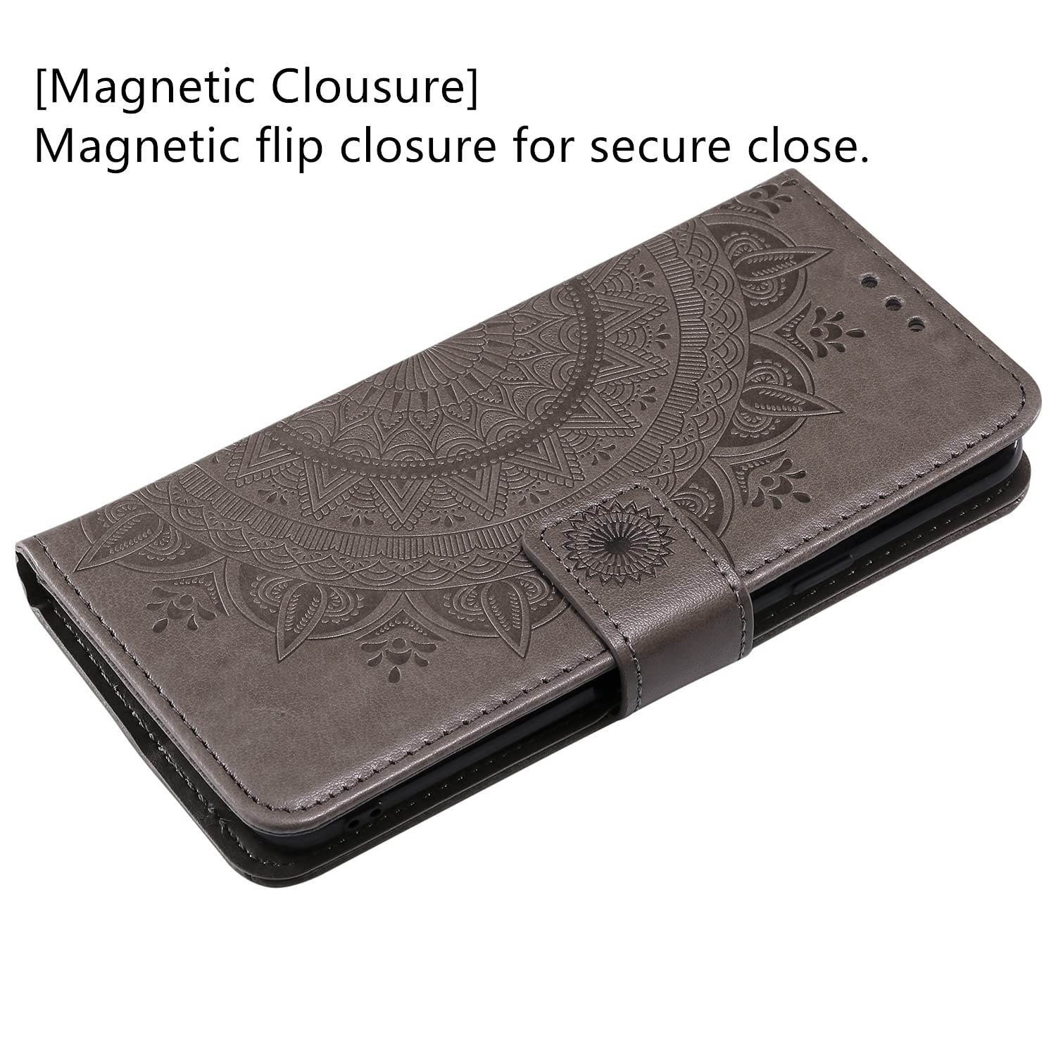 Eyzutak Mandala Phone Cover For Samsung Galaxy S9 Plus, Ultra Slim Flip Case With Card Slot Magnetic Closure Embossing Premium P