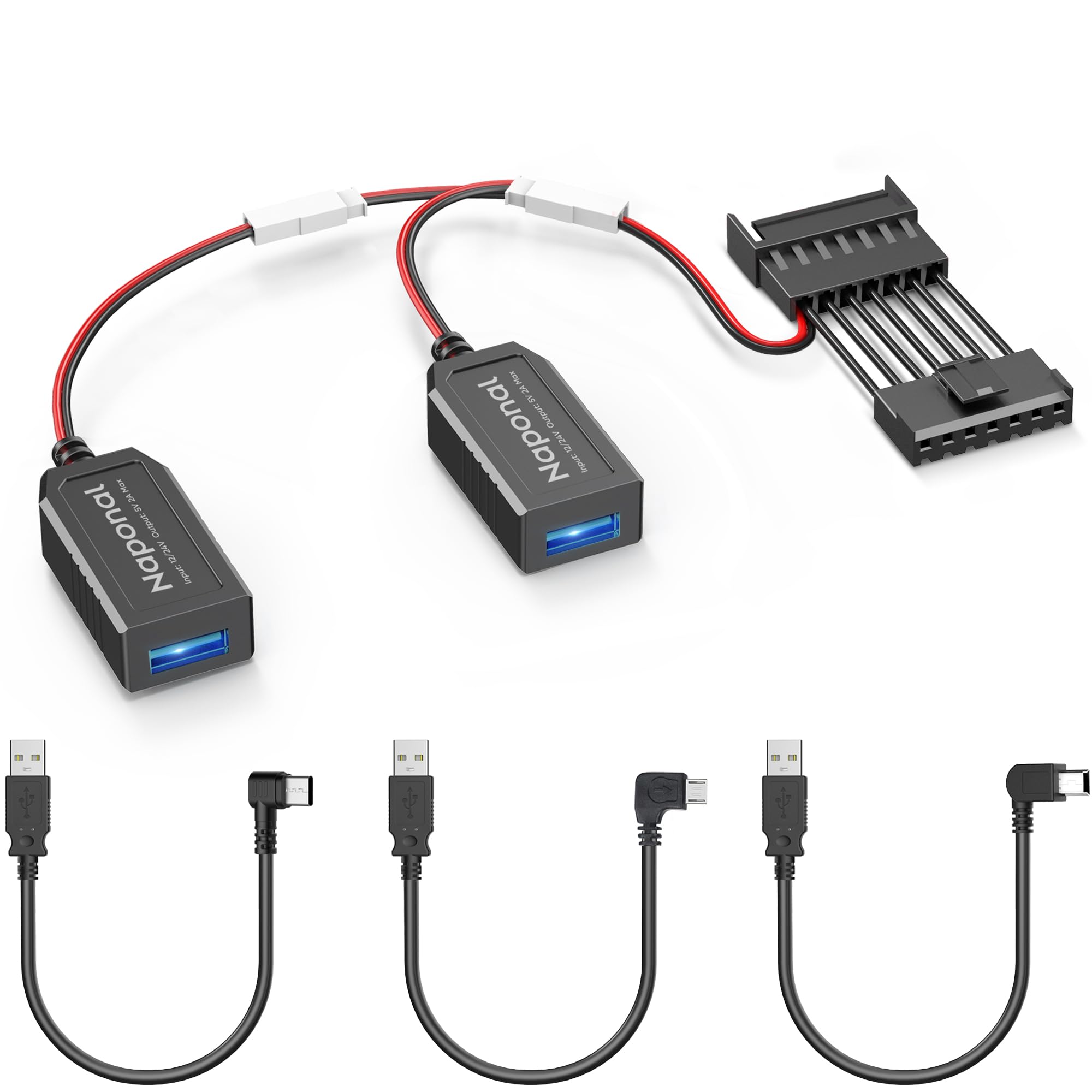 Naponal Gps Dash Cam Power Adapter, (7Pin Type B Connector)Mirror Camera Radar Charger Station Gps Dashcam Charger Cable For Sel