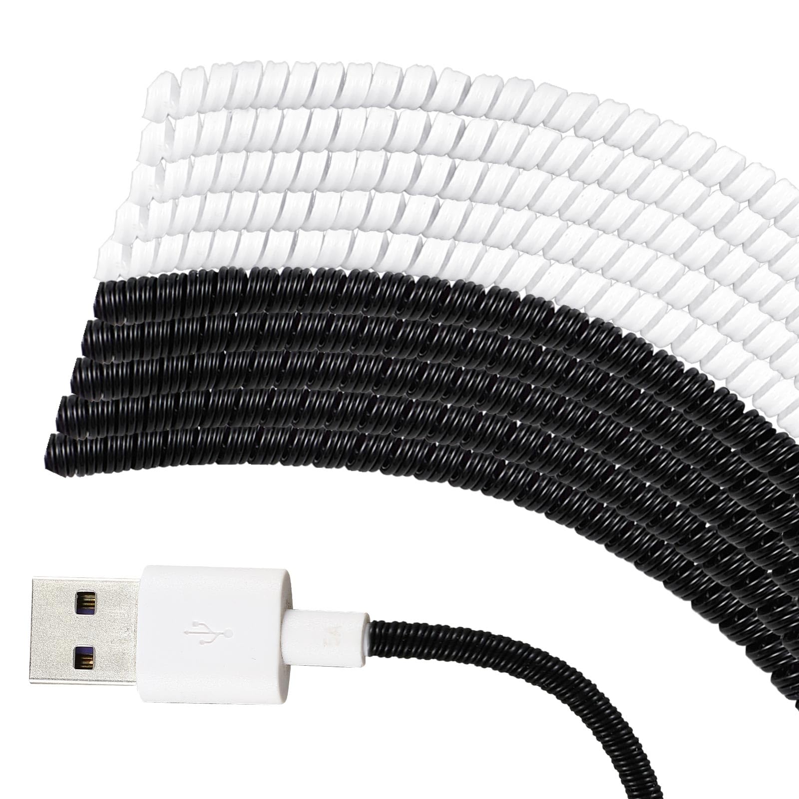 Frienda 10 Pcs Spiral Cable Protector, Chargers Cable Protector Data Cable Protective Sleeve Headphone Saver Charger Protective