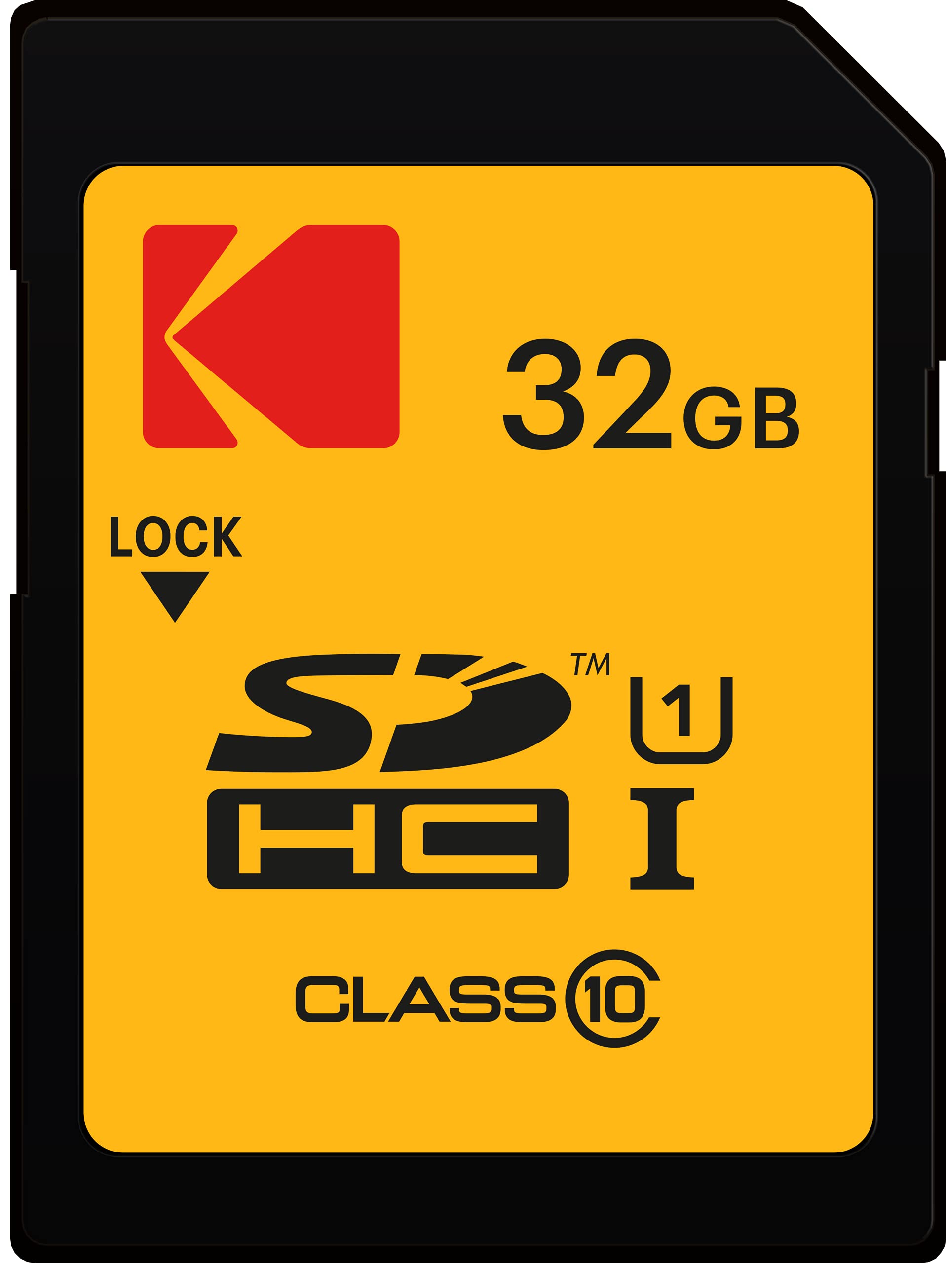 KODAK Premium Memory Card 32GB, 85MBs Read Speed, 25MBs Write Speed, Compatible with SDHC and SDXC standart - EKMSD32GHC10K