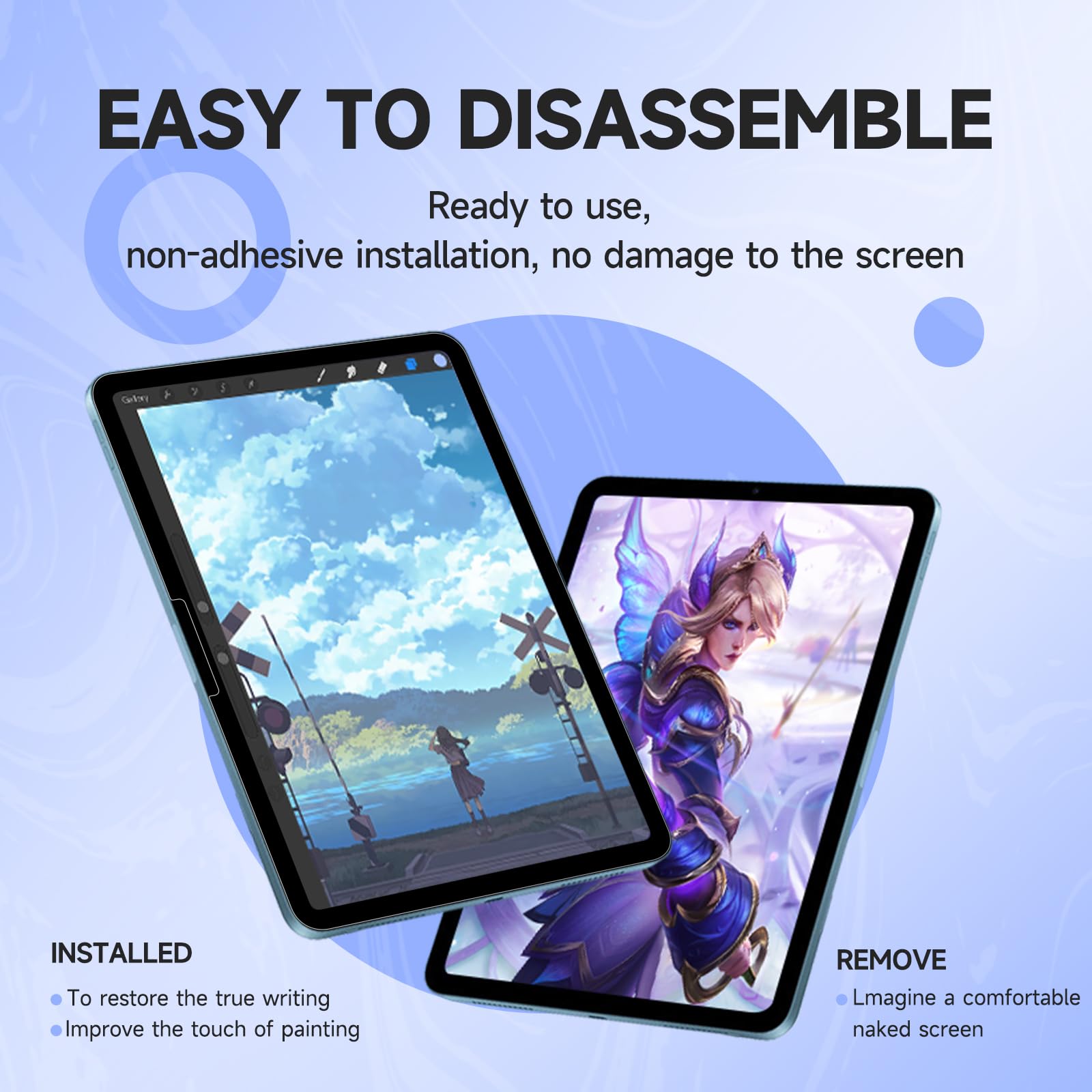 Haolocm Like Paper Screen Protector Ipad Pro 13 Inch 2024 M4 Removable Ipad Pro 13 Matte Screen Protector Anti Glare Blue Light