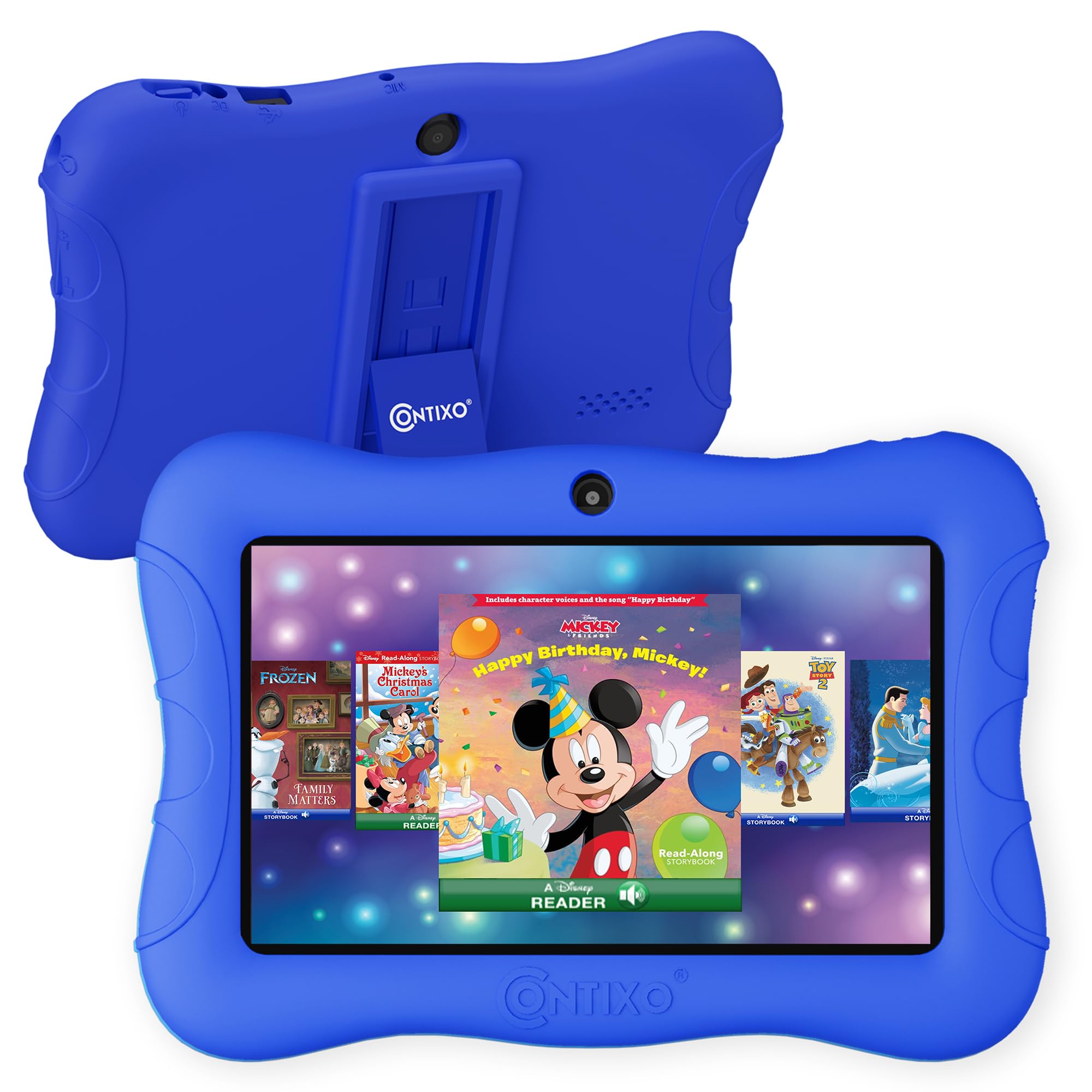 Contixo 7 Kids Tablet - 32GB Android Learning Tablet with 50+ Disney Storybooks, WiFi, Parental Controls, Kid-Proof Case & Kicks
