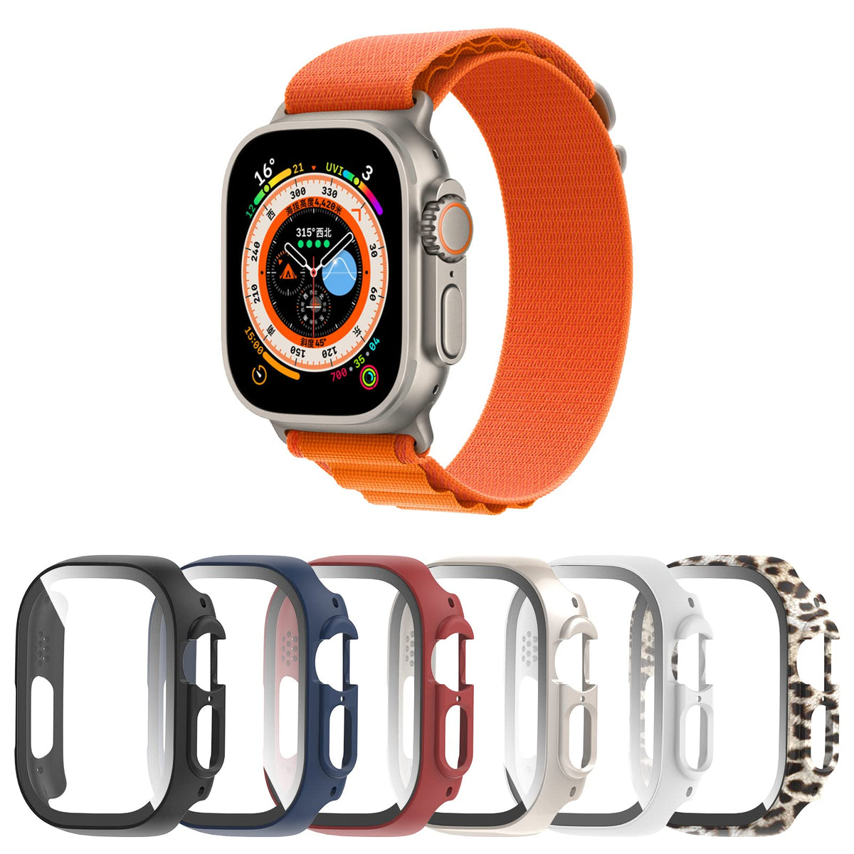 Landhoo 6 Pack For Apple Watch Ultra 2/Ultra 49Mm Screen Protector Case, Protective Face Cover Hard Pc Bumper Built-In Tempered 