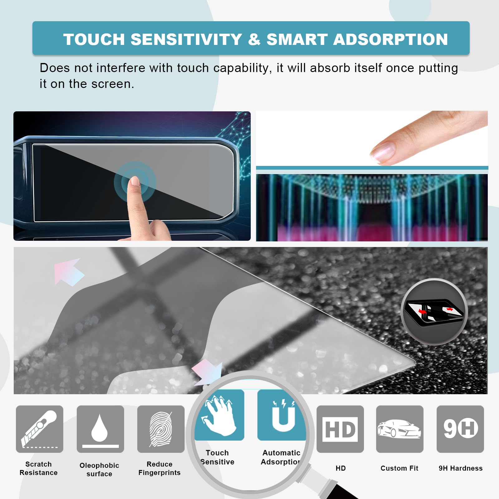 Cdefg Compatible With 2024 2025 Jeep Wrangler Jl 12.3 Inch Screen Protector For 2024 2025 Wrangler/Gladiator Accessories Rubicon 4Xe Sahara Sport S Tempered Glass