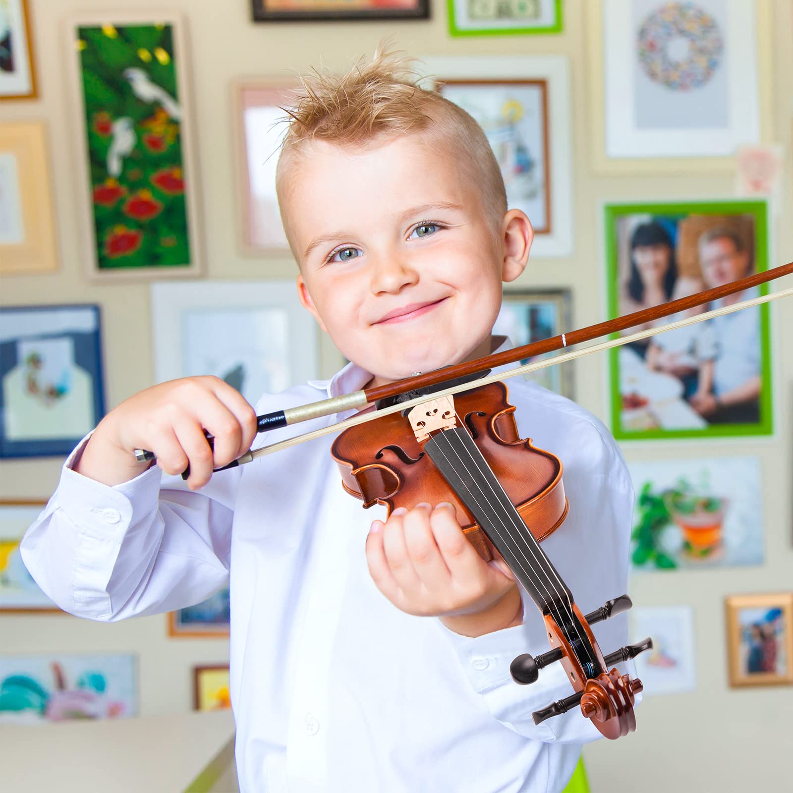 Vangoa 1/4 Violin Set For Beginners Kids Student Fiddle Quarter Size Acoustic Violin Outfit With Starter Kit For Children, Natur