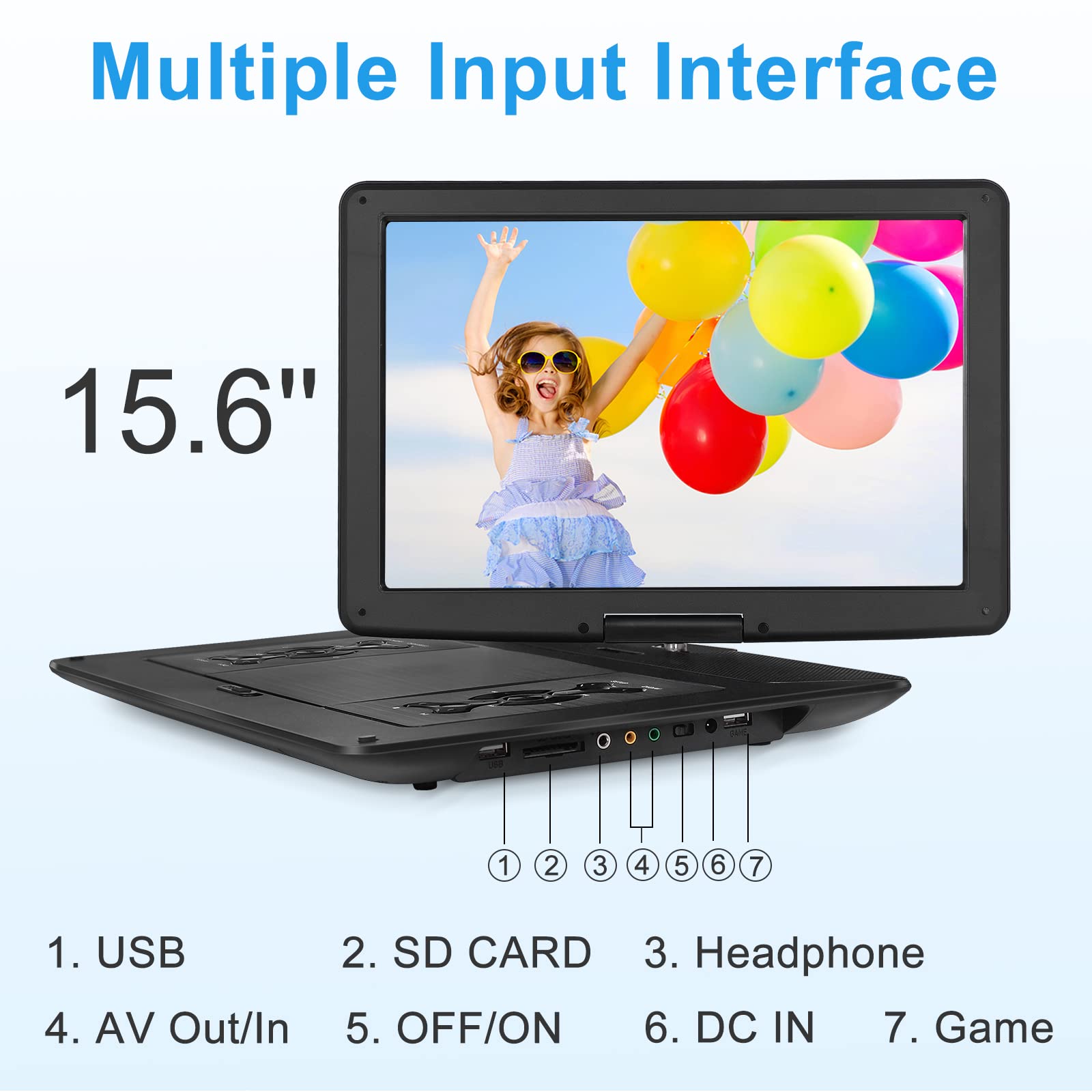 ???????????? 17.9'' Portable Dvd Players With Large Screen, 15.6'' Swivel Screen, 6 Hrs Battery Dvd Player Portable With Car Cha