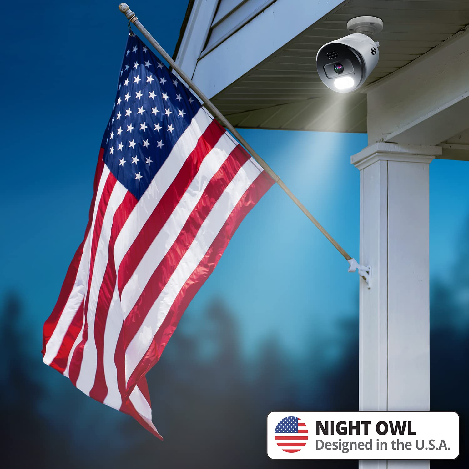 Night Owl Wired Ip 4K Uhd Indoor/Outdoor Add On Spotlight Cameras With Preset Voice Alerts And Built-In Camera Siren (Requires C