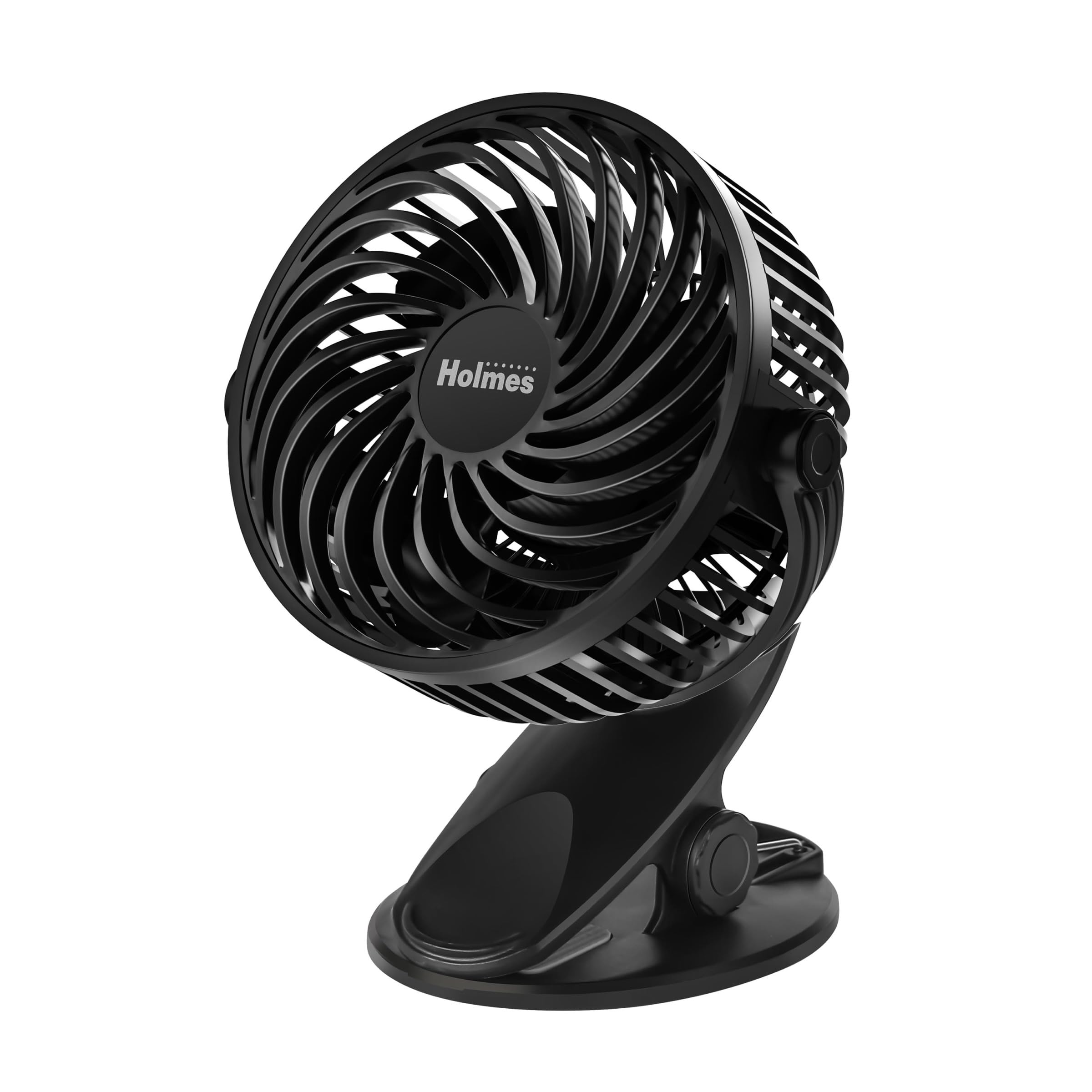 Holmes 4    On-The-Go Personal Fan with Clip - 3 Speed Settings, 360 Rotation, Rechargeable Battery, USB-C Charging, Compact & P