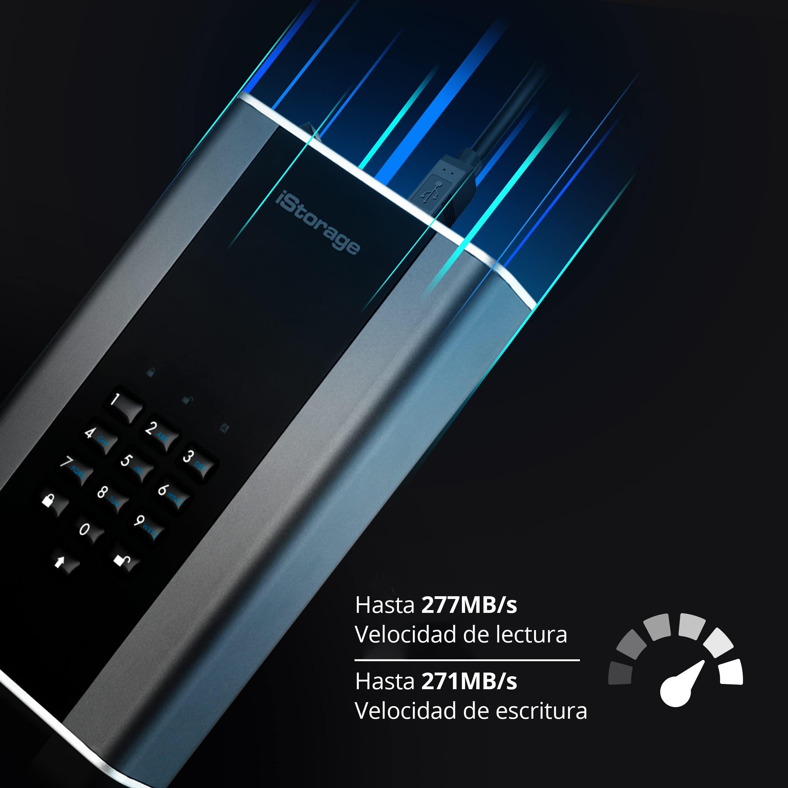 Istorage Diskashur Dt2 256 Bit 8Tb | Fips Level 3 Certified | Secure Encrypted Desktop Hard Drive | Password Protected