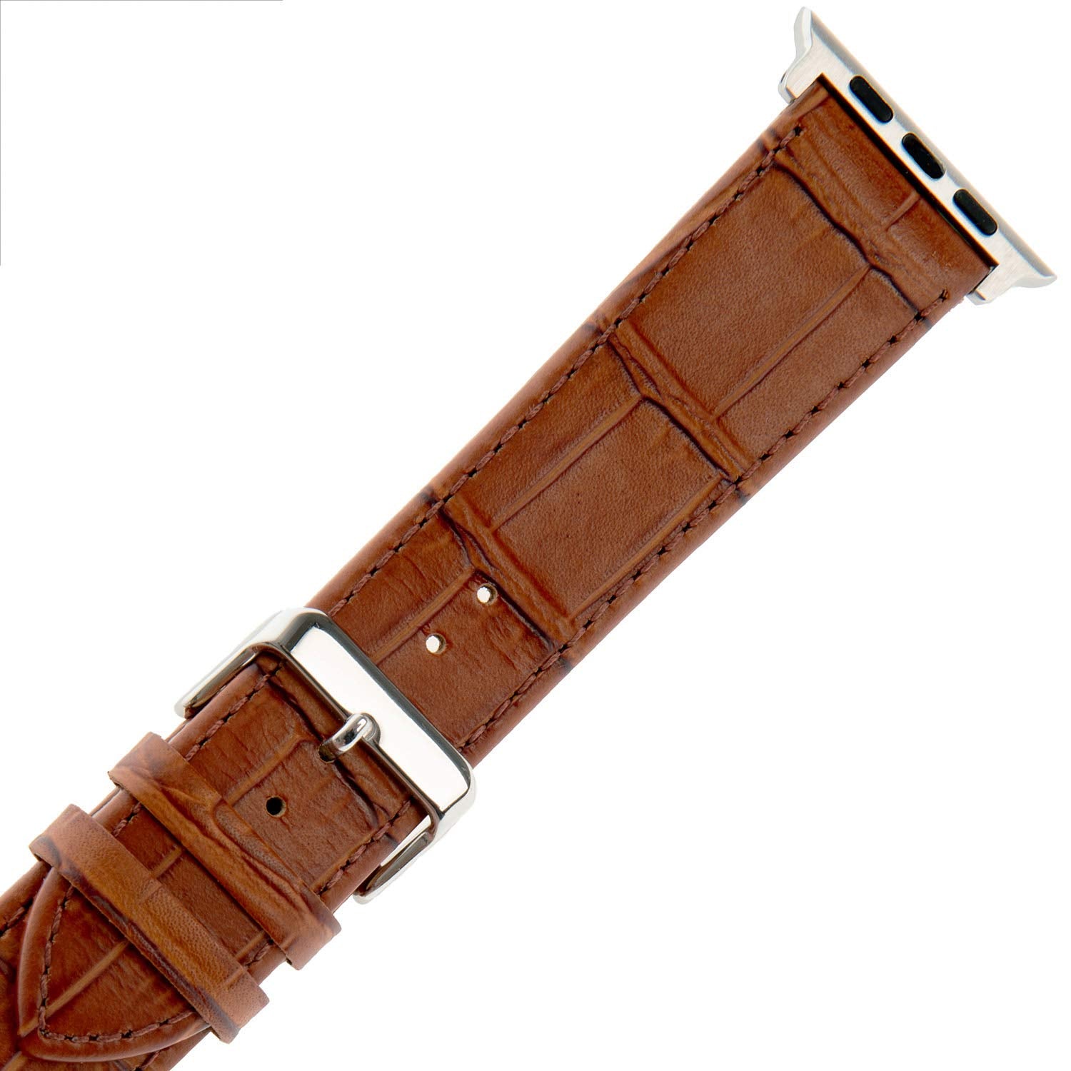 Gilden Gator-Grain Calfskin Brown Leather Smart Watch Strap F30-Smart, Fits Apple Apple Watch (Normal Length Fits 38Mm/40Mm/41Mm