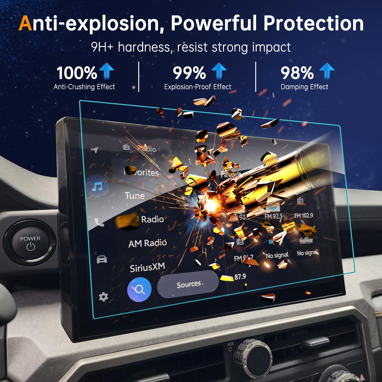 Shaohao For 2024 2025 Toyota Tacoma Screen Protector 14 In Compatible With 2024 2025 Toyota Tacoma Accessories (Limited/Trd Pro/Trailhunter) Tempered Glass Hd Transparent Anti Scratch Anti Fingerprint